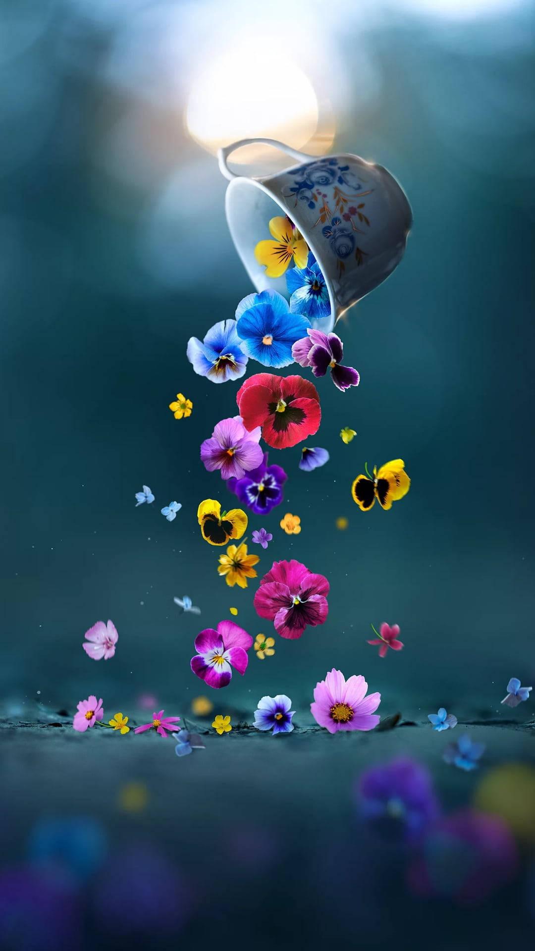Dreamy Flower Rain Mobile Wallpaper — 1080x1920 wallpaper
