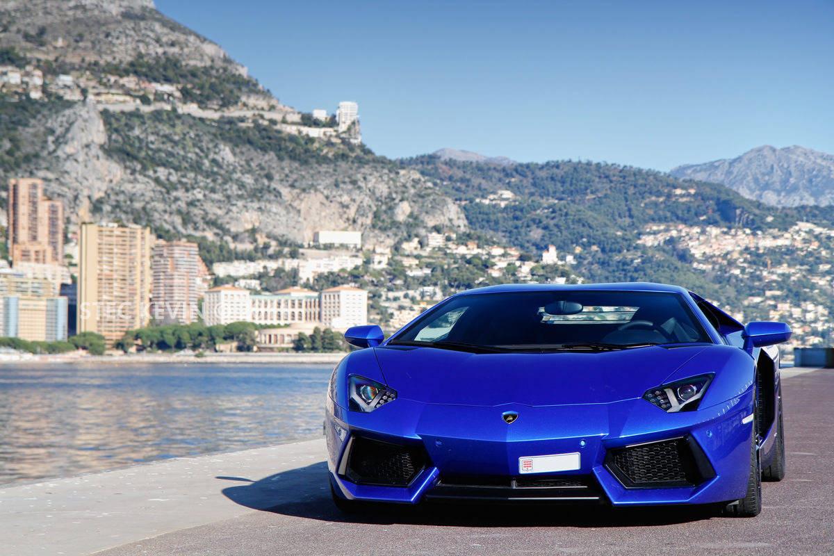 Driving a Lamborghini on the Waterfront — 1200x800 wallpaper