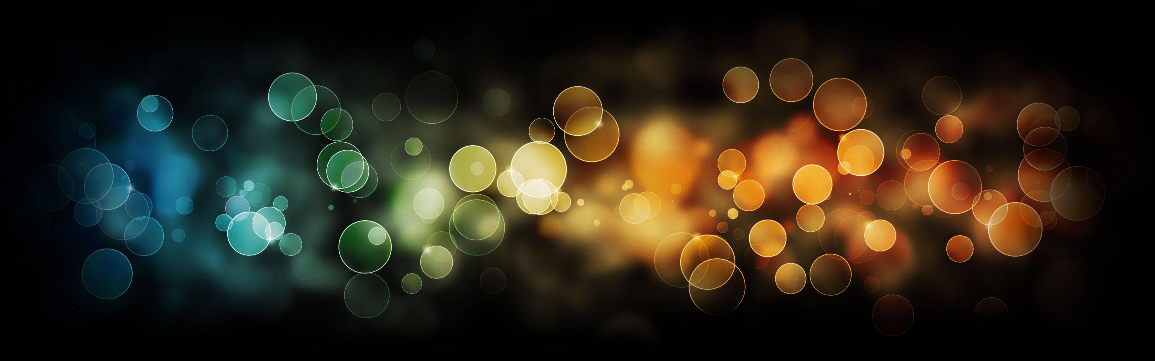 Dual Monitor Bokeh Bubbles — 3840x1200 wallpaper