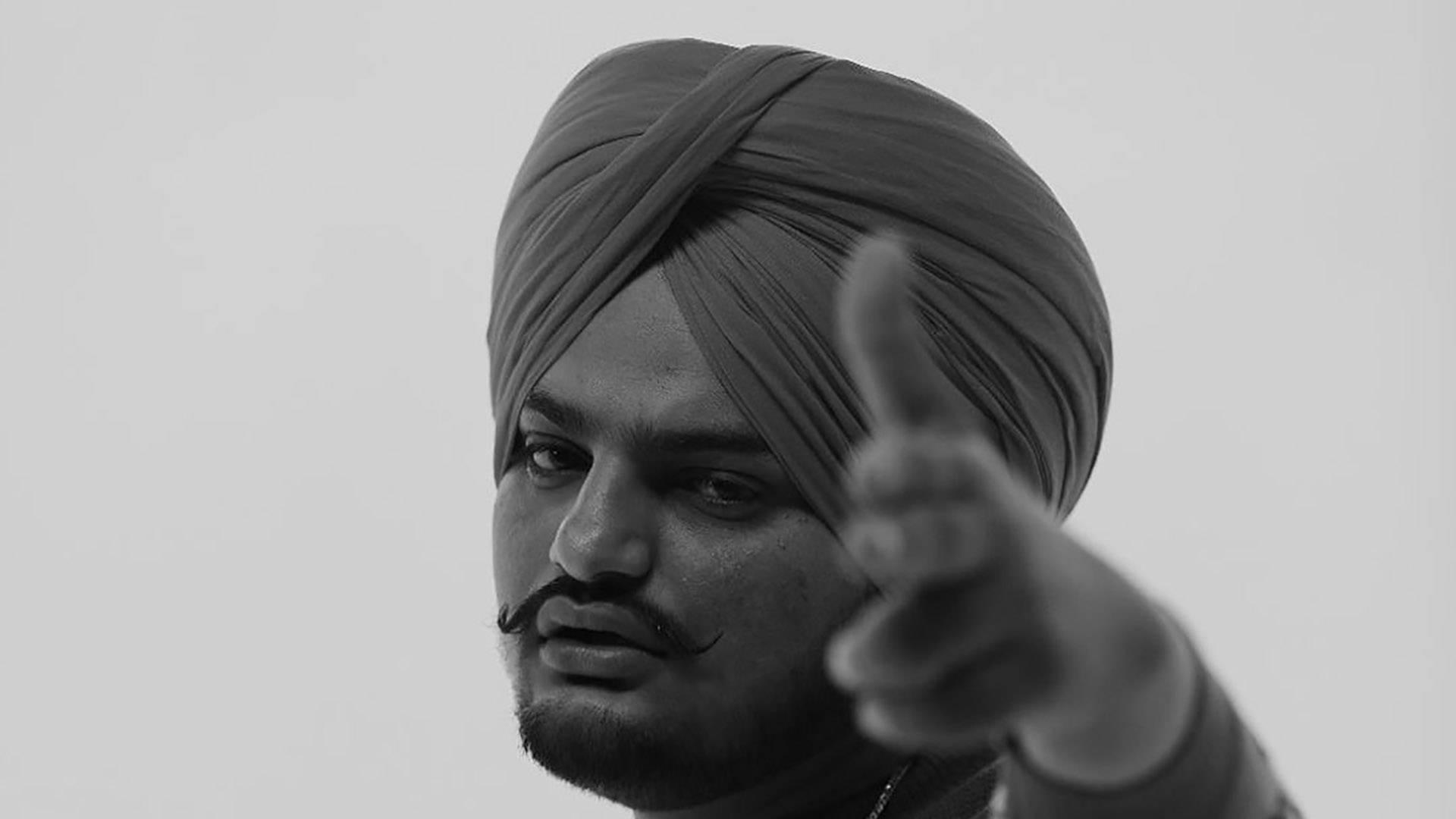Dynamic Monochrome Portrait of Sidhu Moose Wala