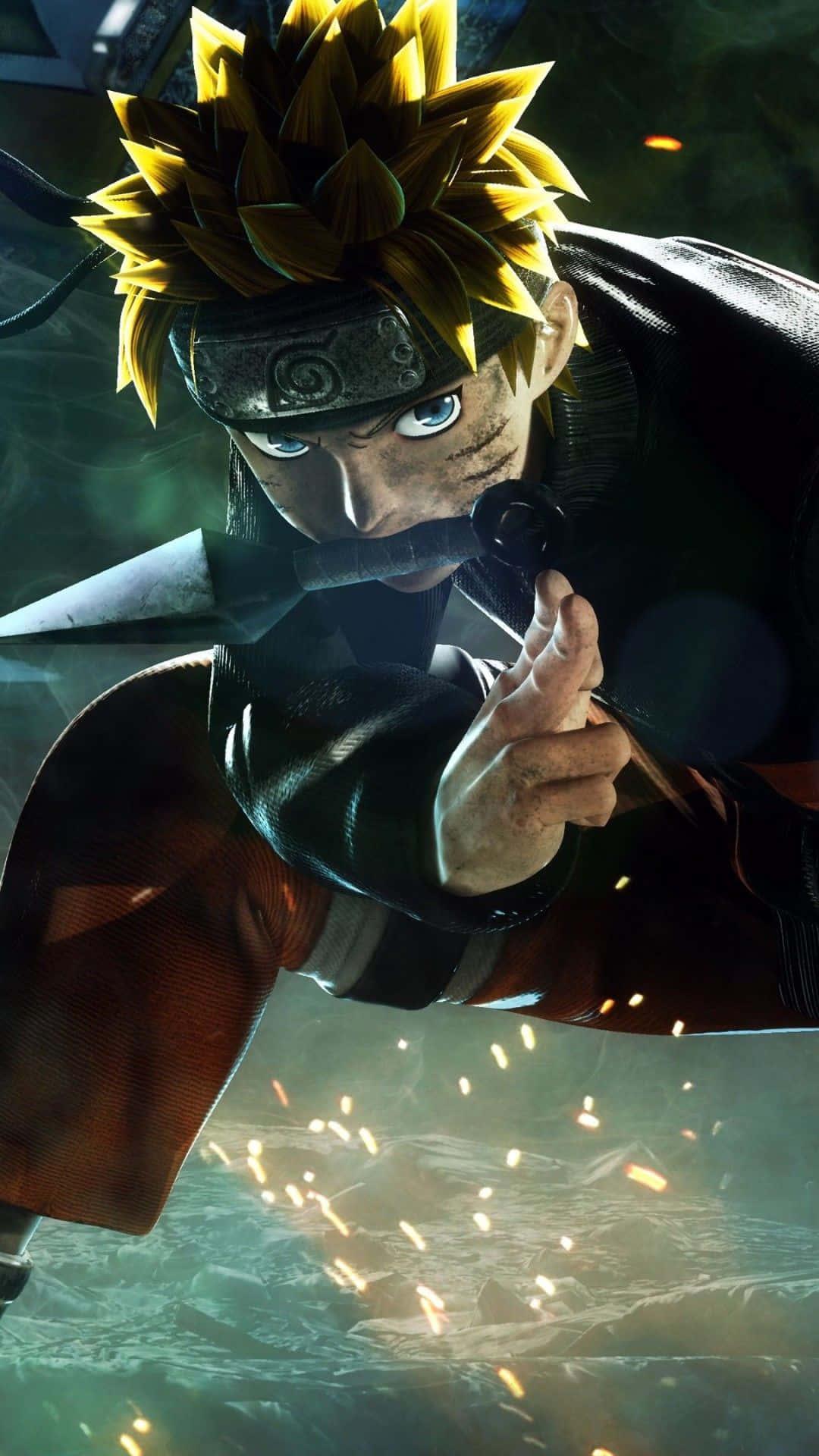Dynamic Naruto Action Pose Phone Background — 1080x1920 wallpaper