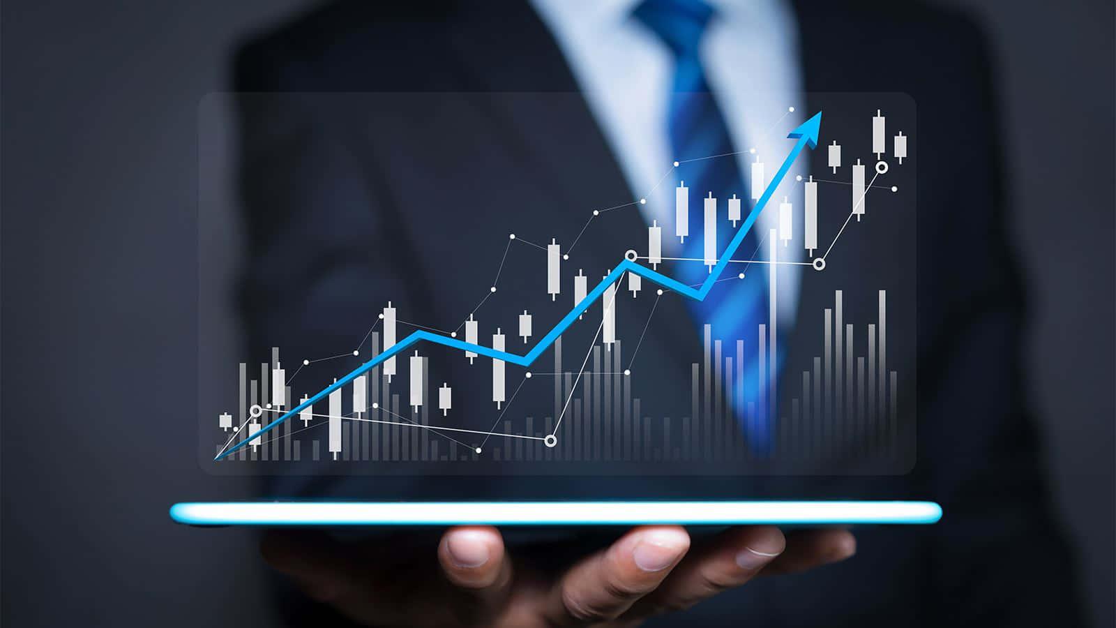 Dynamic Stock Trading Market Scene — 1600x900 wallpaper