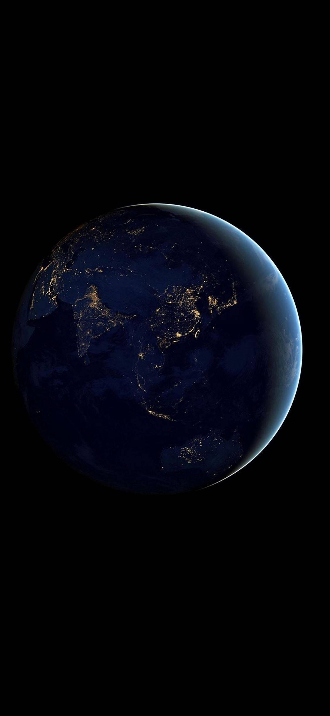 Earth At Night iPhone Dark — 1125x2436 wallpaper