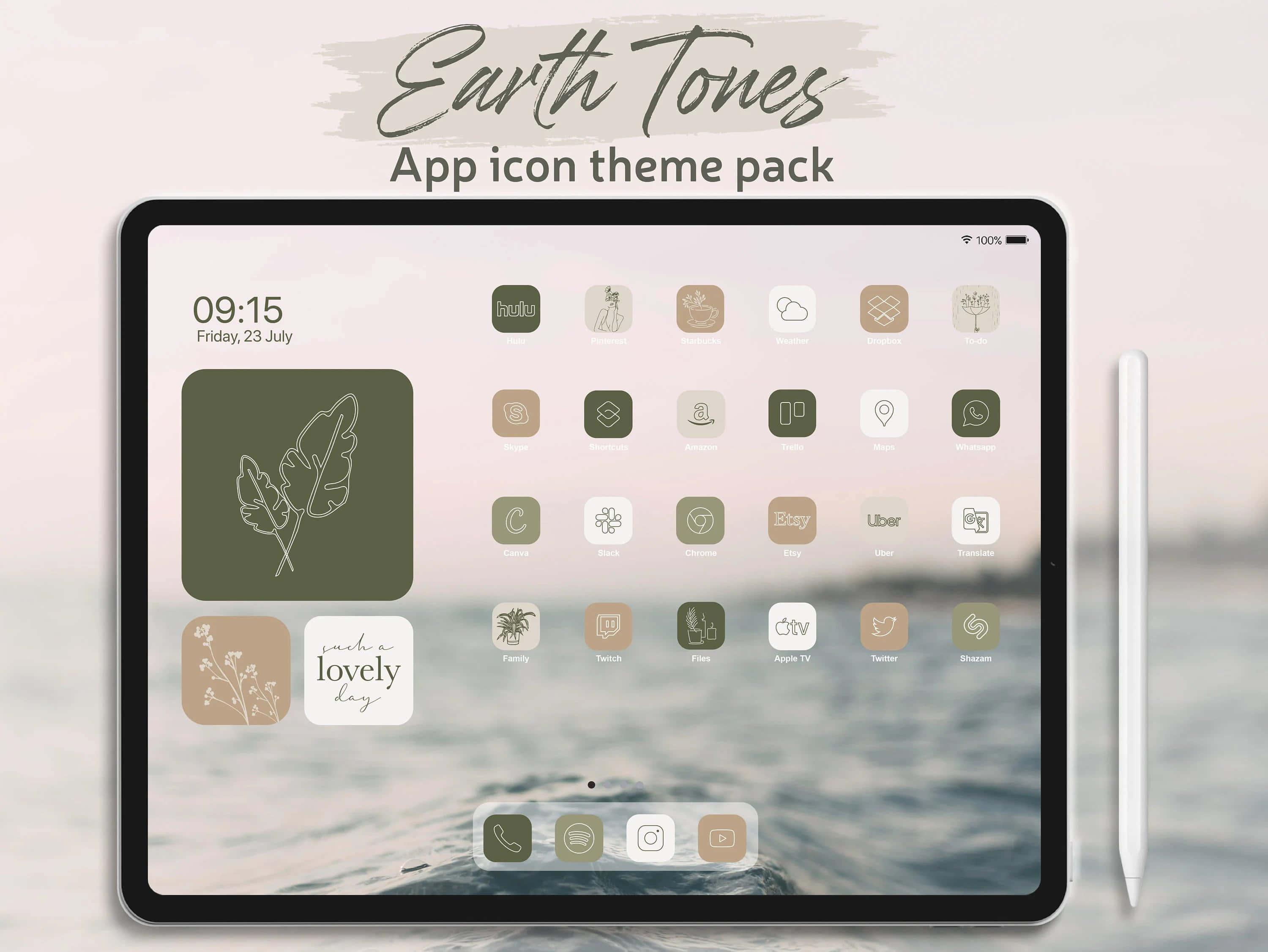 earth tones app icon theme pack screenshot 1 — 3000x2252 wallpaper