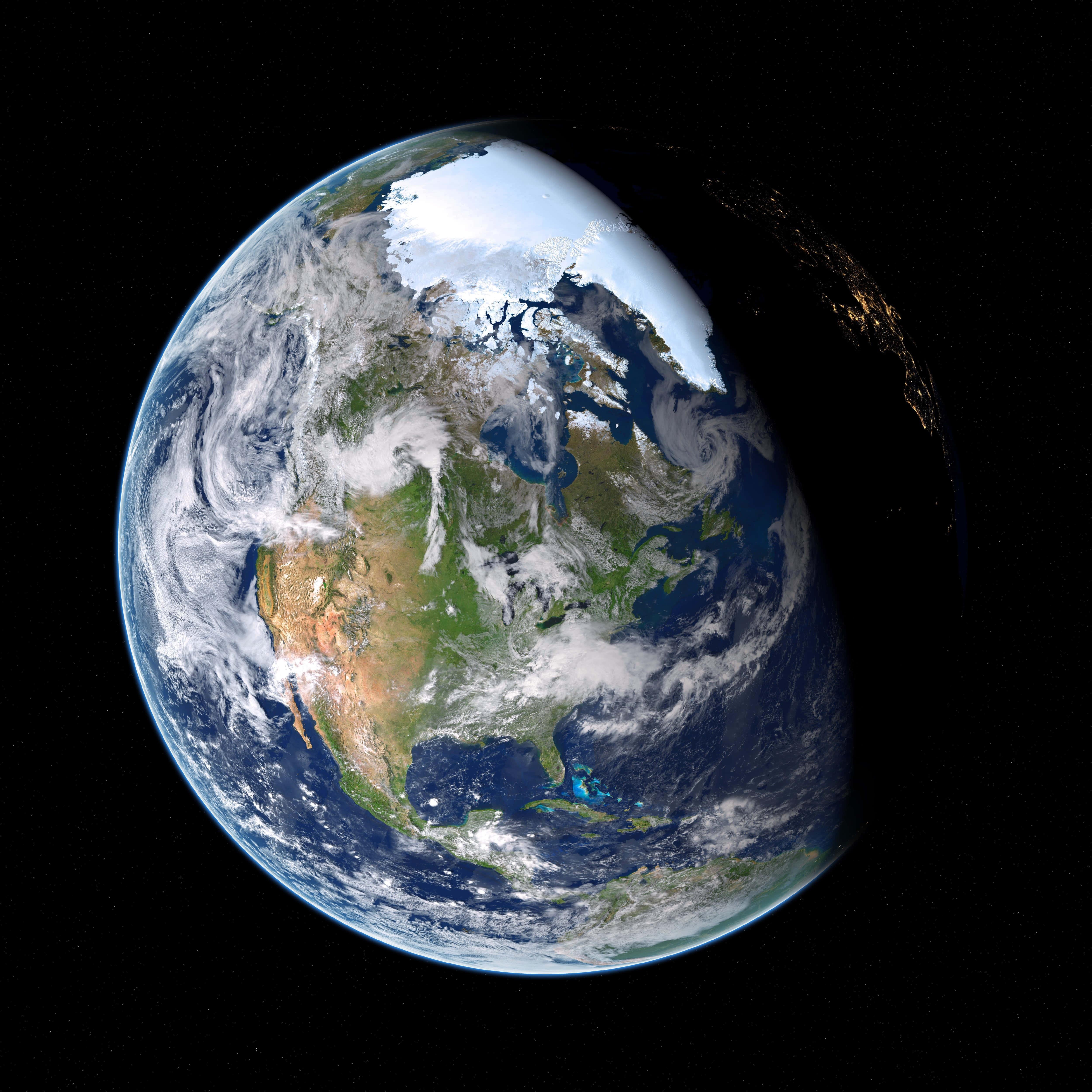 Earth With Visible Arctic Background — 5000x5000 wallpaper
