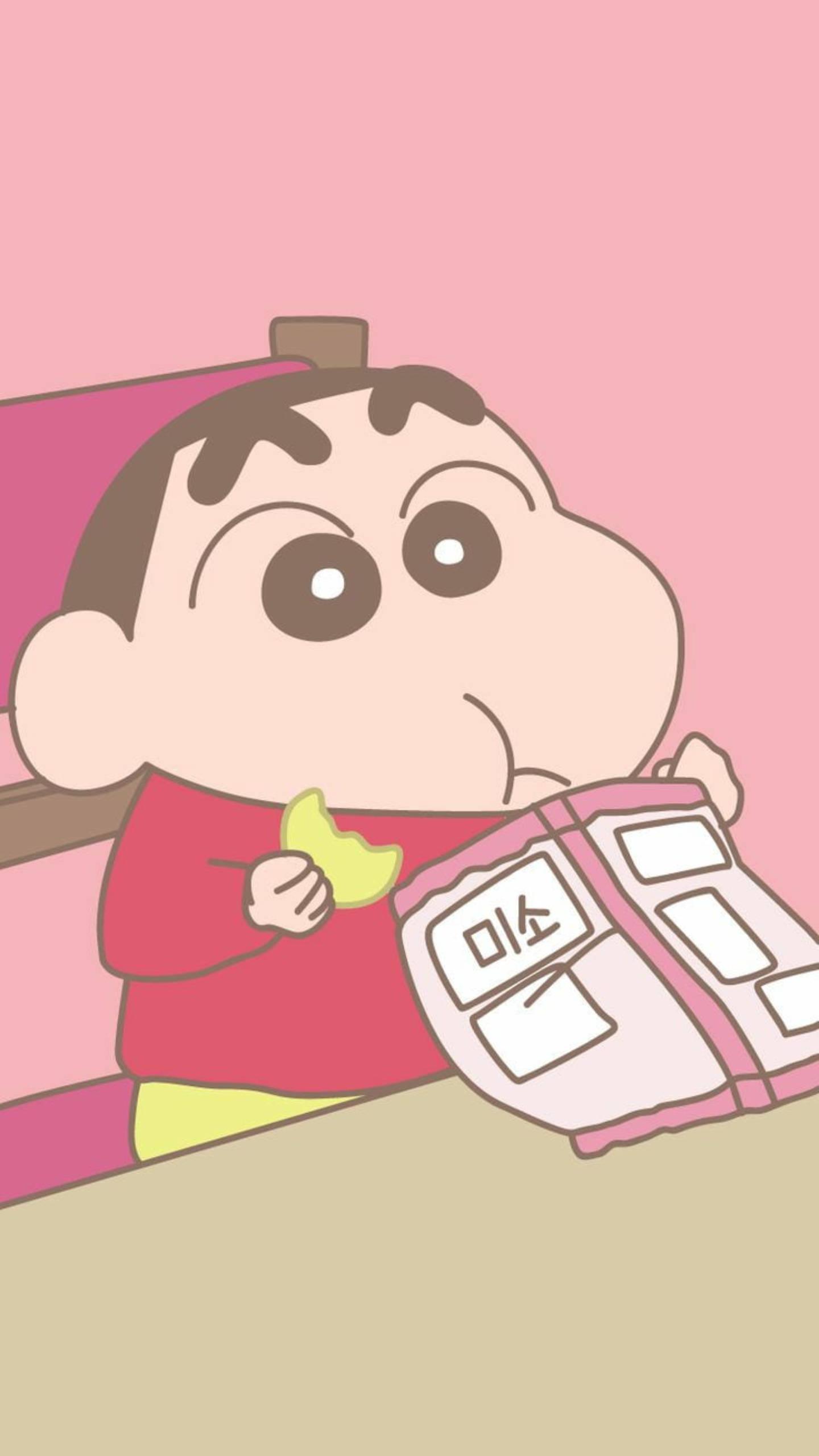 Eating Chips Shinchan Aesthetic — 1440x2560 wallpaper