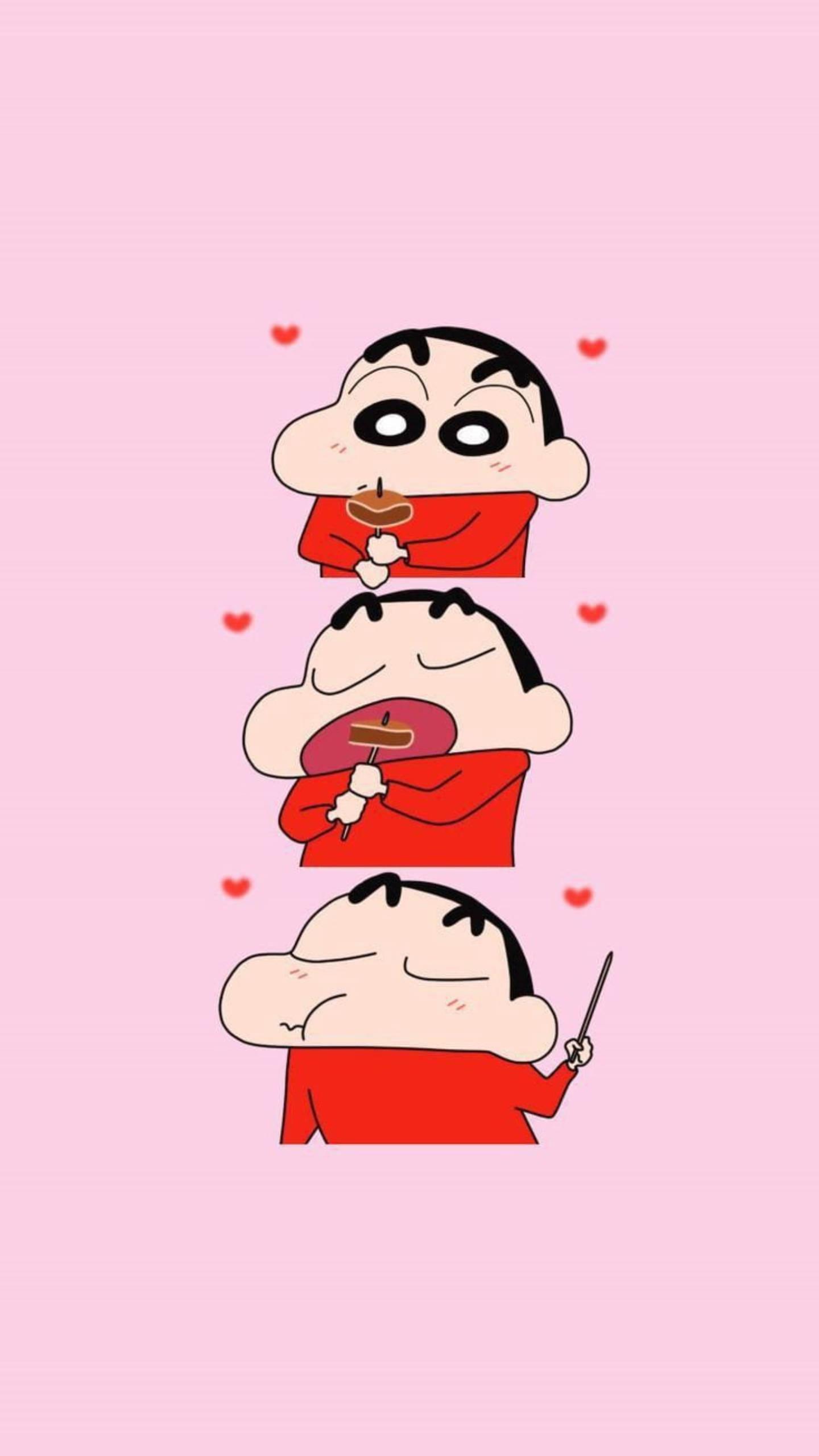 Eating Shinchan Aesthetic Art — 1440x2560 wallpaper