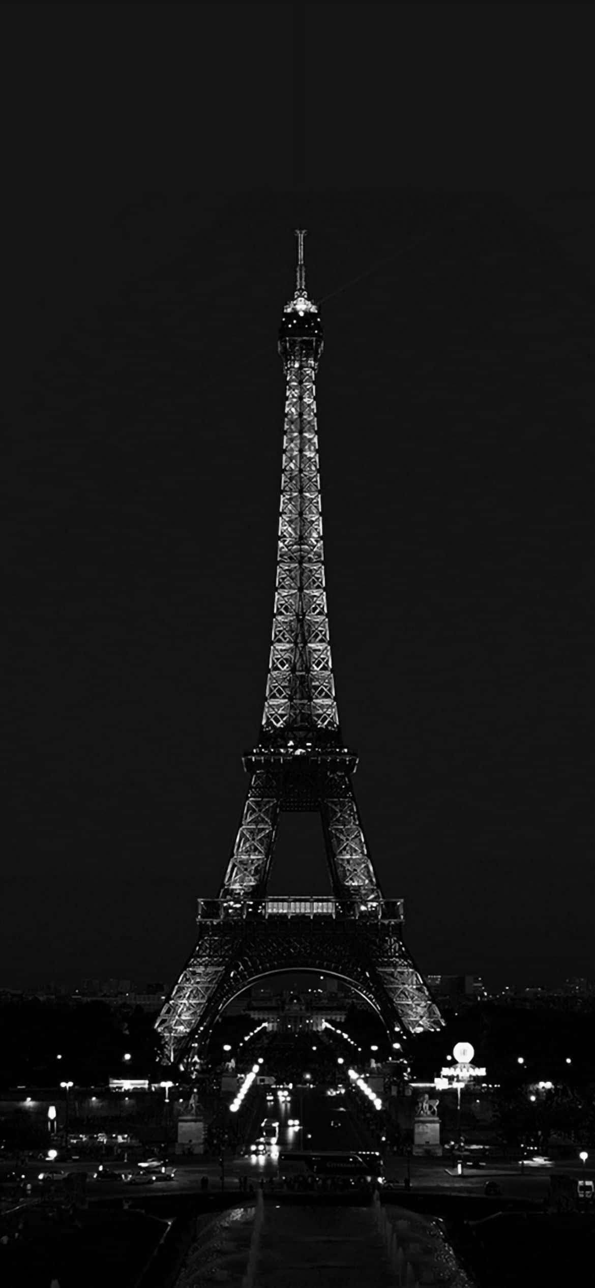Eiffel Tower Dark Sky Picture — 1170x2532 wallpaper