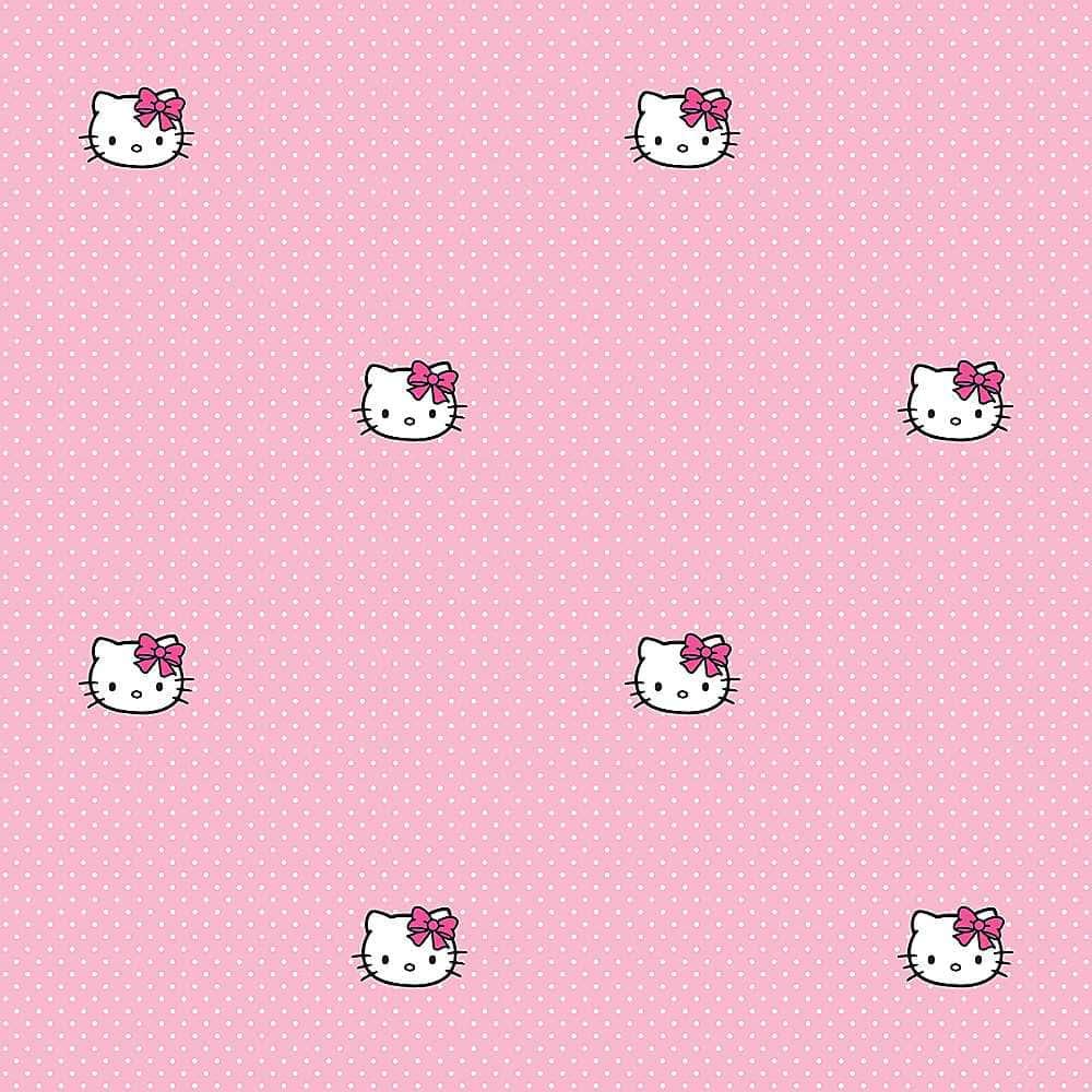 Eight Cute Pink Hello Kitty Heads — 1000x1000 wallpaper