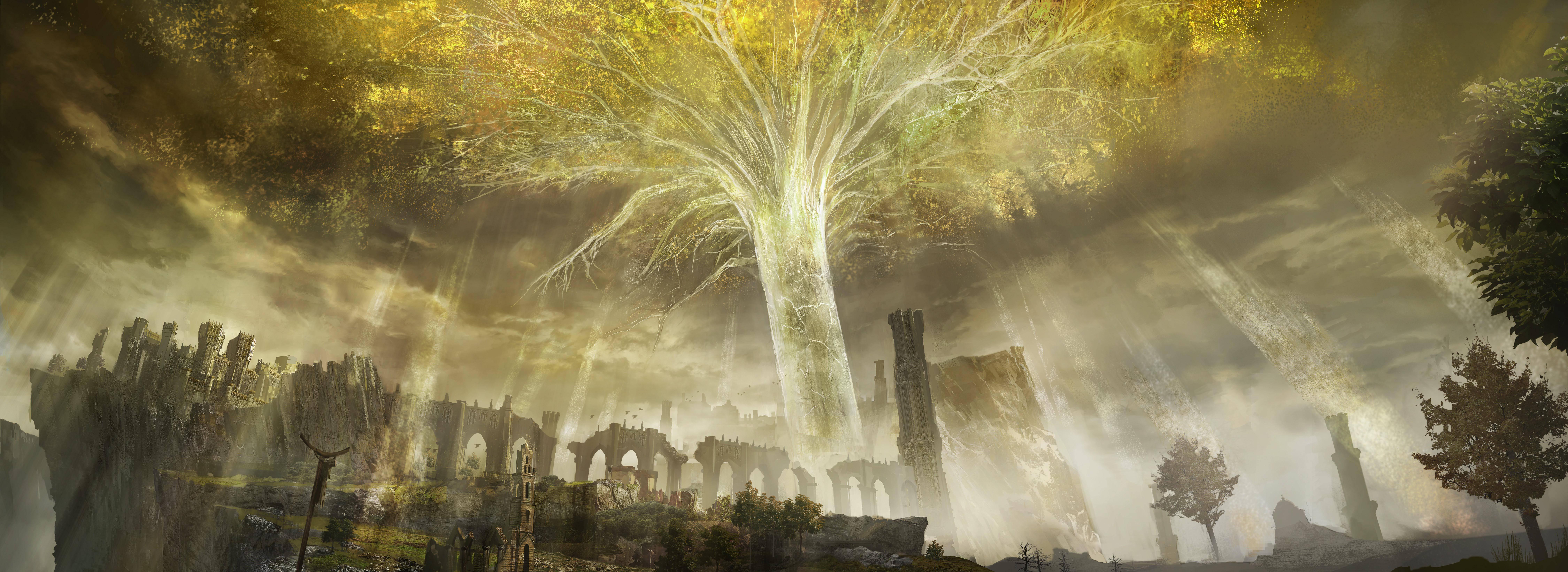 Elden Ring Divine Tower — 9000x3281 wallpaper