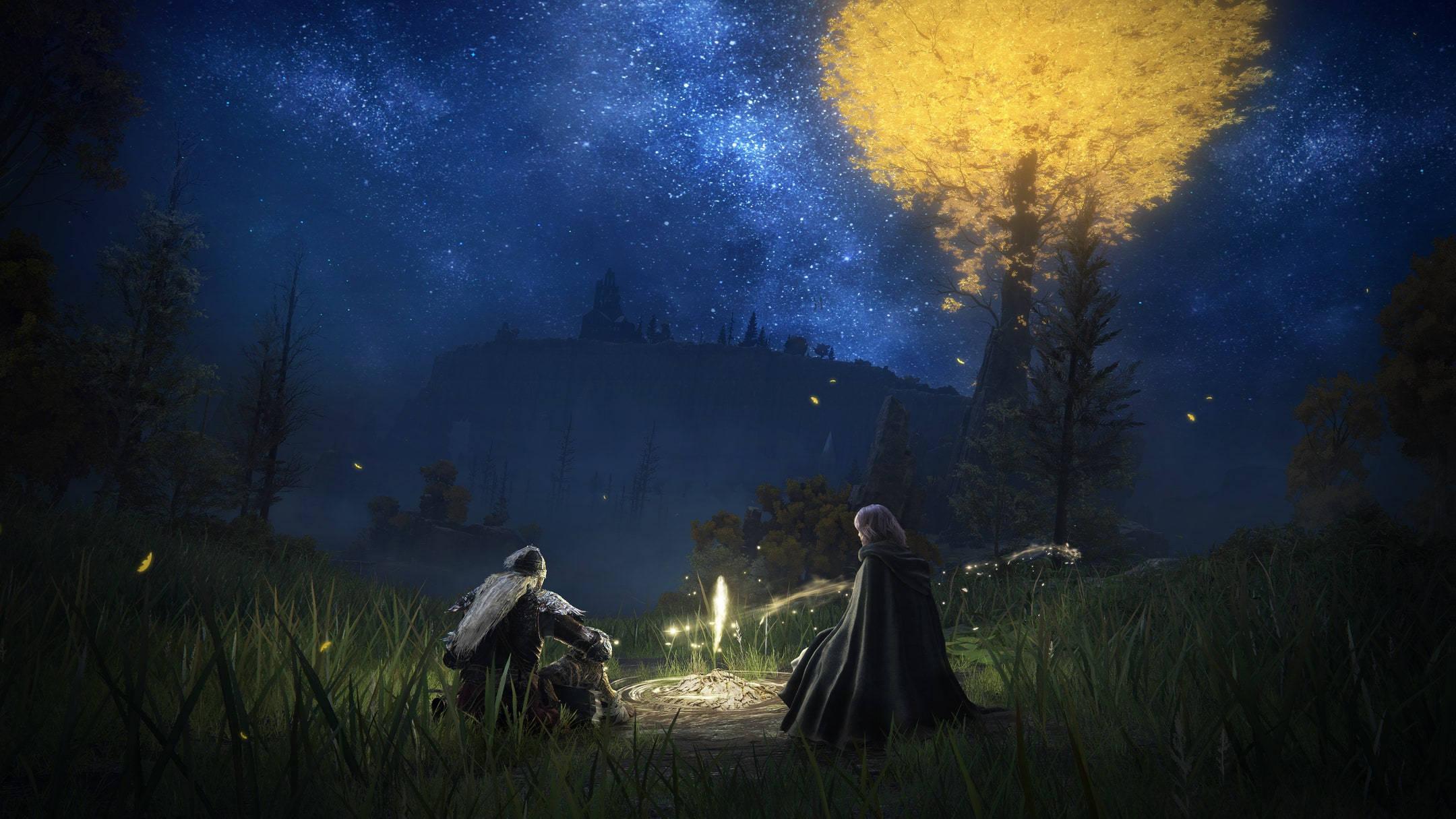 Elden Ring Night Camp Scene — 2160x1215 wallpaper
