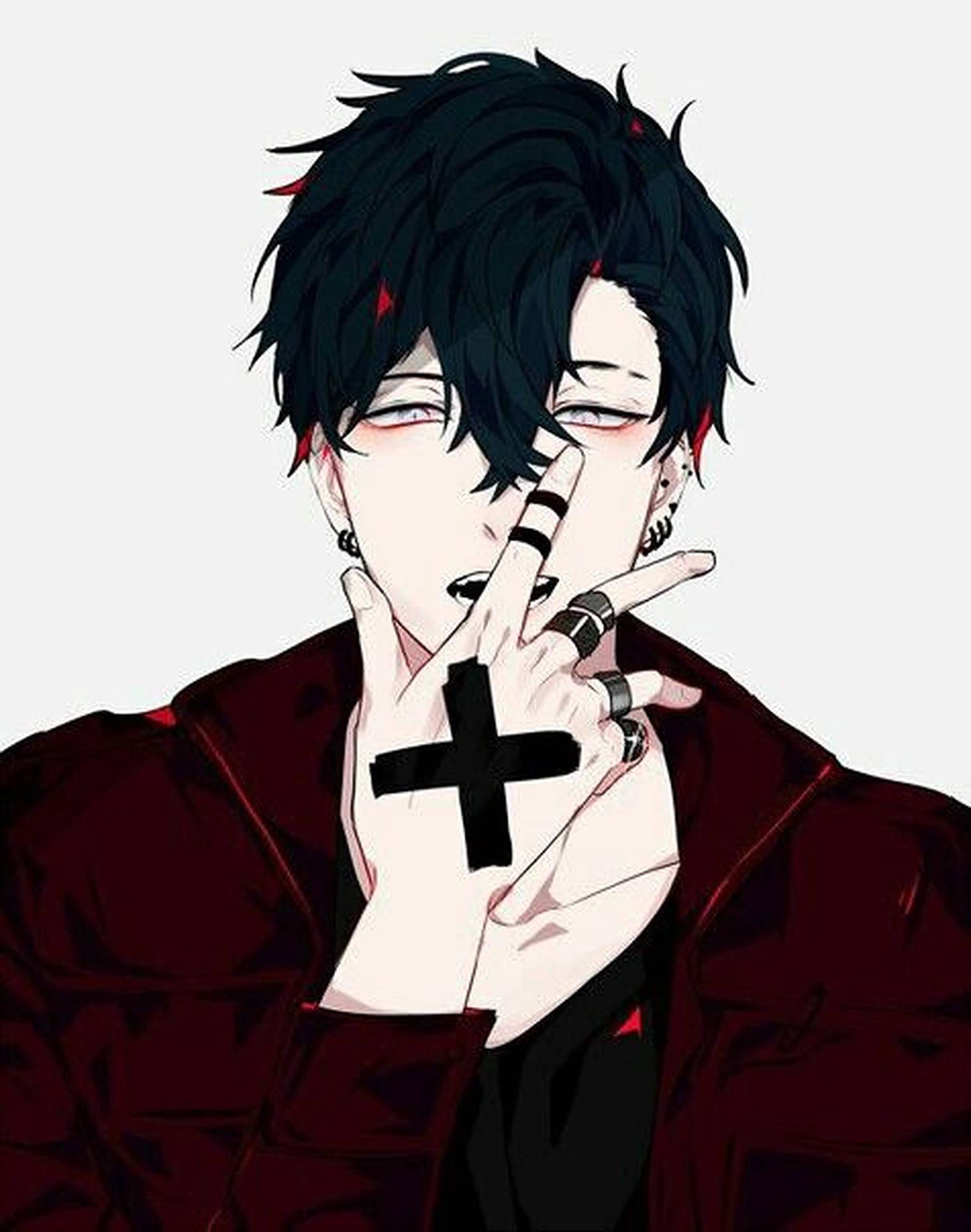 Emo PFP Boy With Cross — 1533x1945 wallpaper