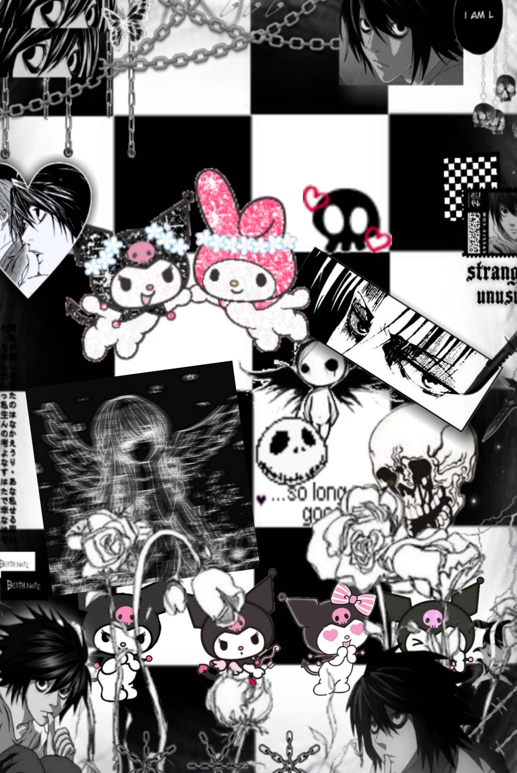 Emo-Punk My Melody Kuromi — 1679x2509 wallpaper