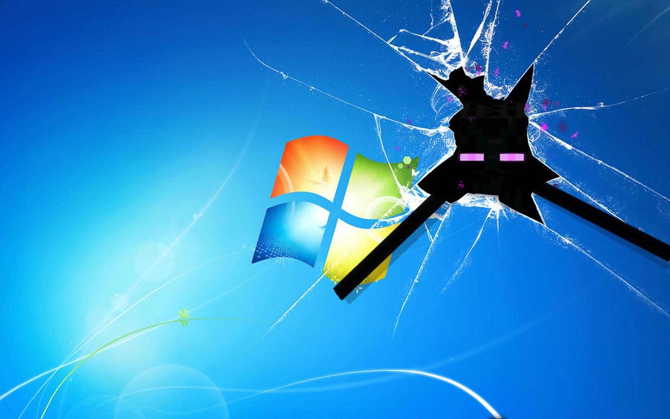 Enderman Cracked Screen — 2133x1334 wallpaper
