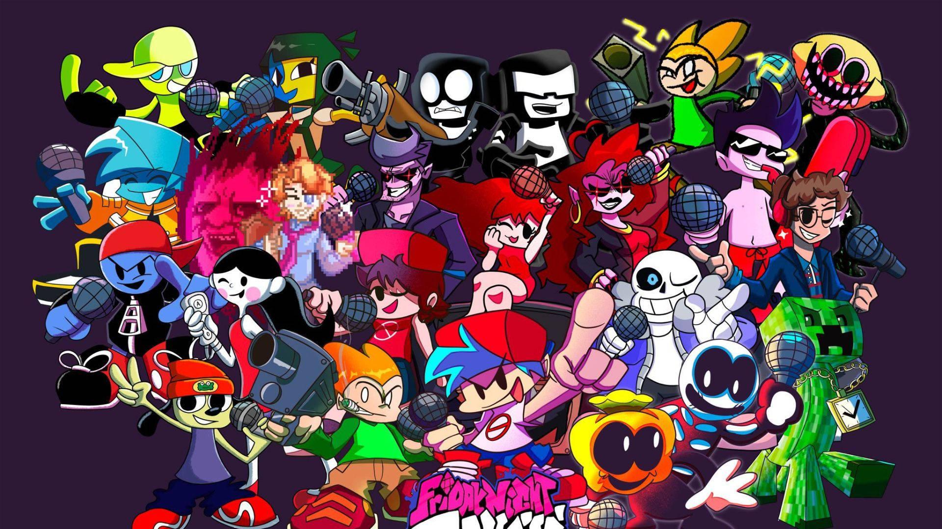 Engaging Action in Friday Night Funkin' Game Poster — 1920x1080 wallpaper