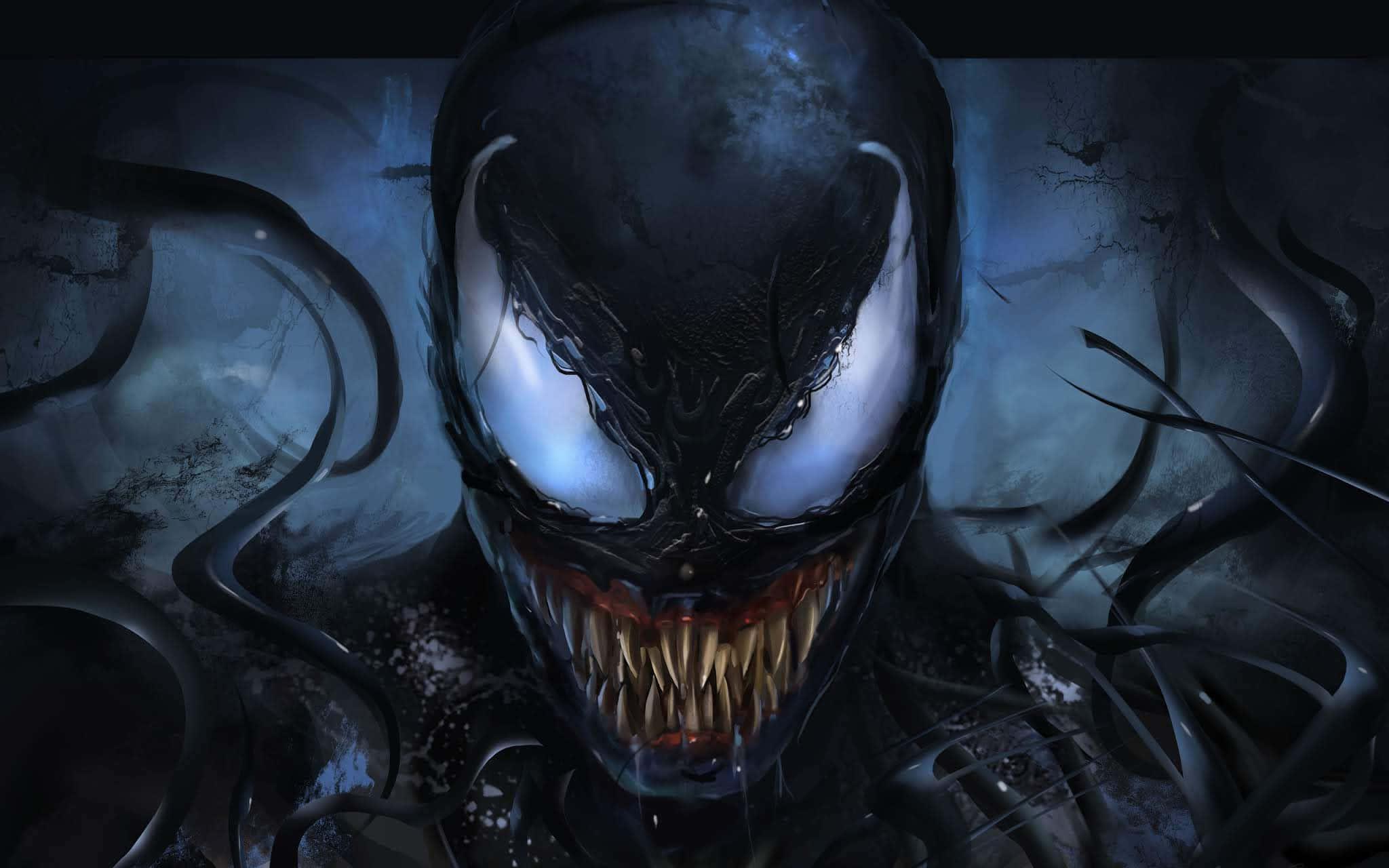 Engulfed in darkness, Venom terrorizes the city — 2048x1280 wallpaper