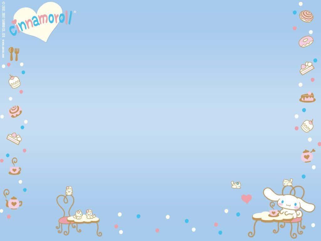 Enjoy a cup of coffee with Cinnamoroll on your laptop — 1024x768 wallpaper
