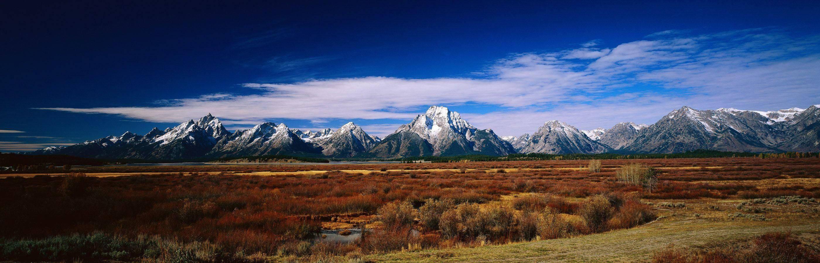 Enjoy the beauty of the Autumn Landscape in the comfort of a dual monitor setup. — 2800x900 wallpaper