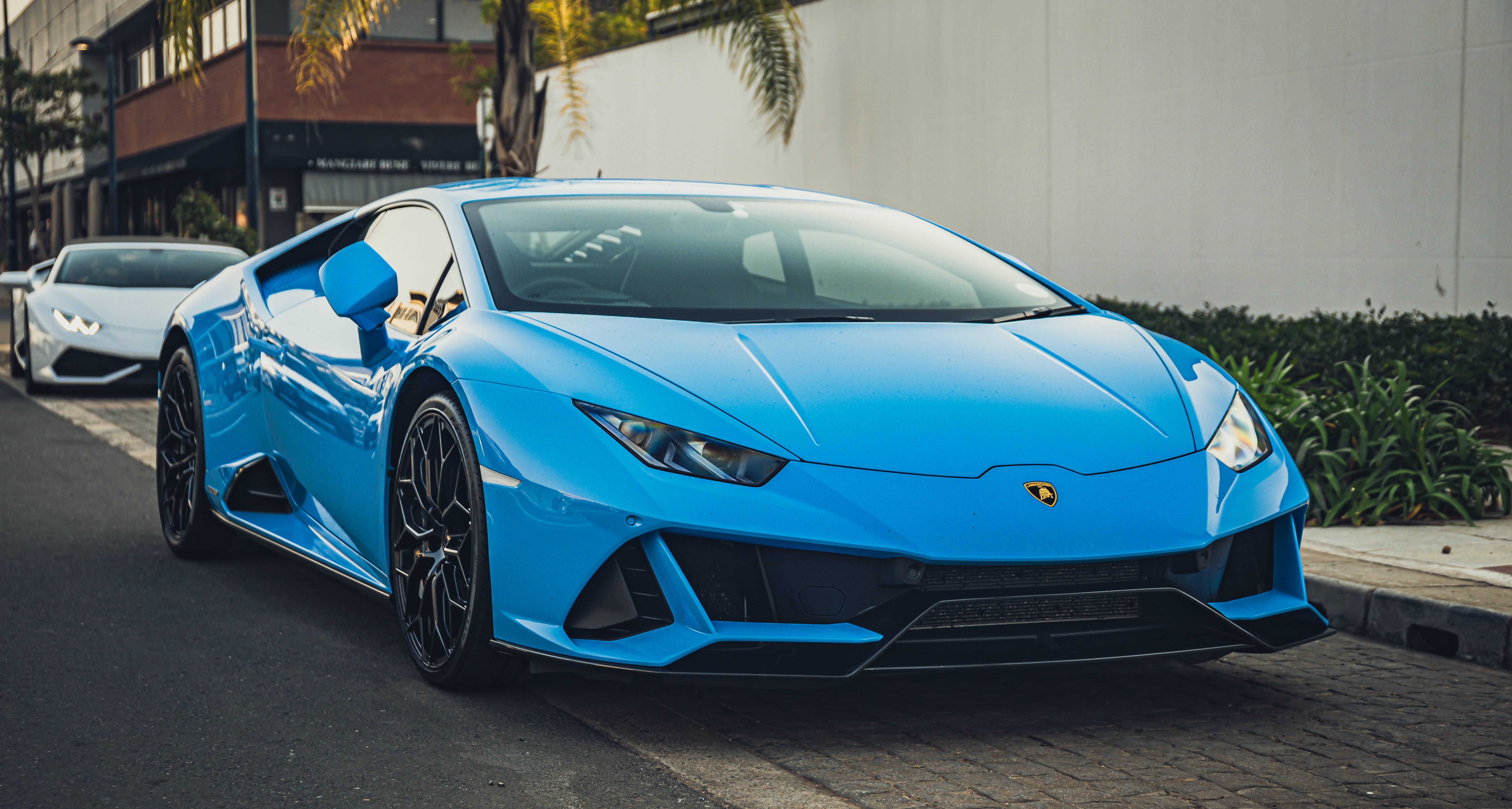 Enjoy the open road with an exotic blue Lamborghini Aventador. — 6203x3317 wallpaper