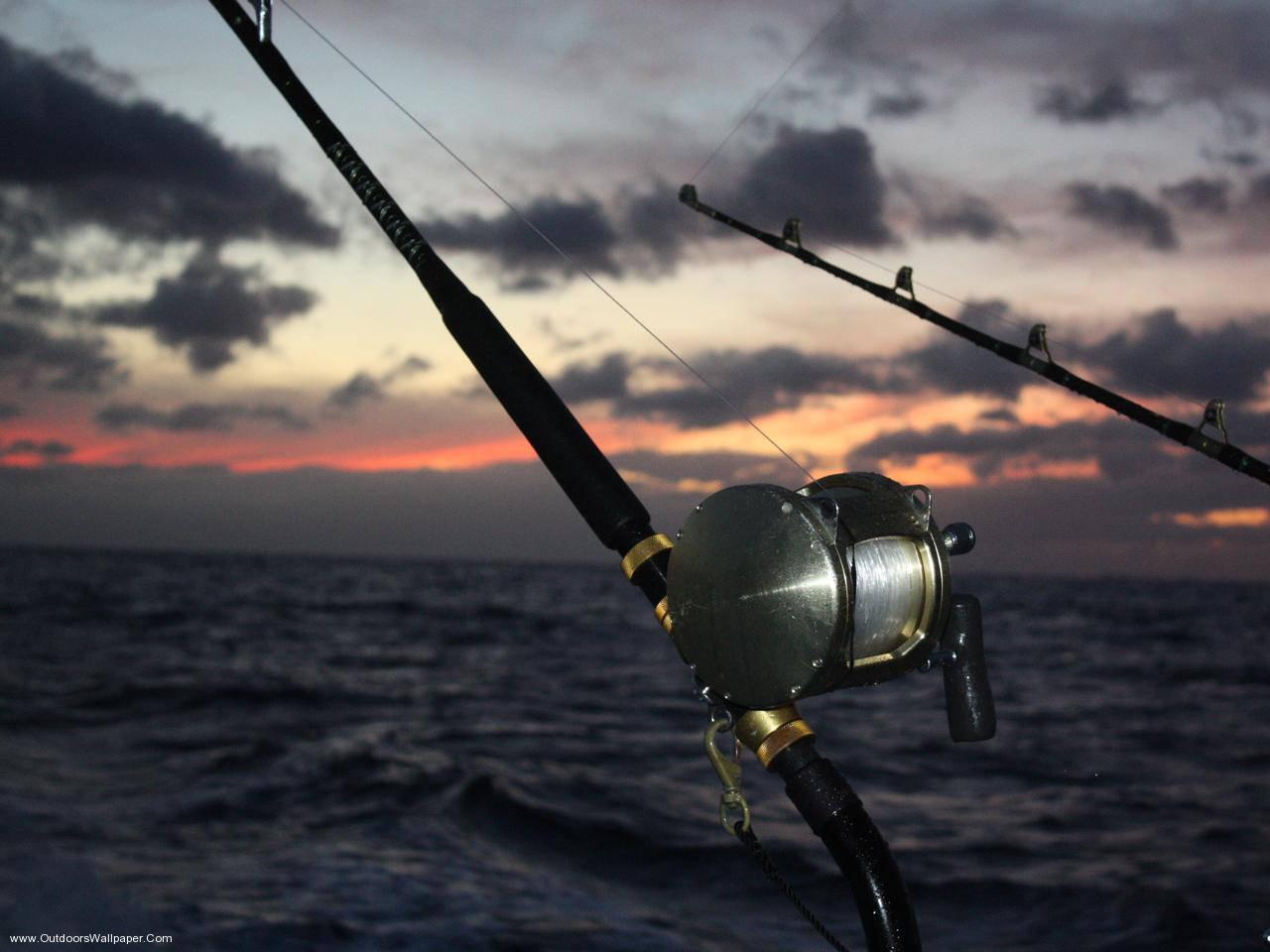 Enjoying a Quiet Moment of Fishing at Sunset — 1280x960 wallpaper