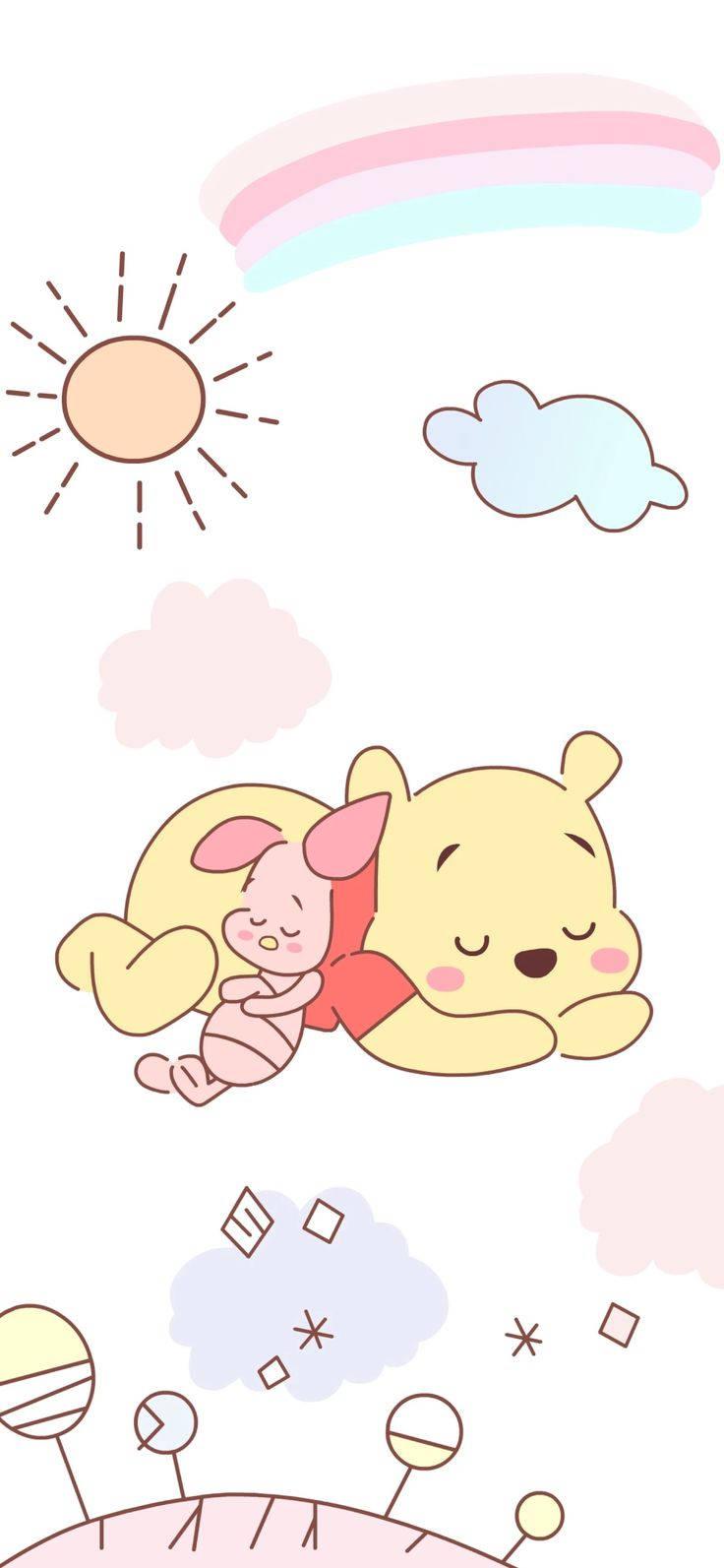 Enjoying a Sunny Afternoon with Winnie The Pooh and Piglet — 736x1593 wallpaper