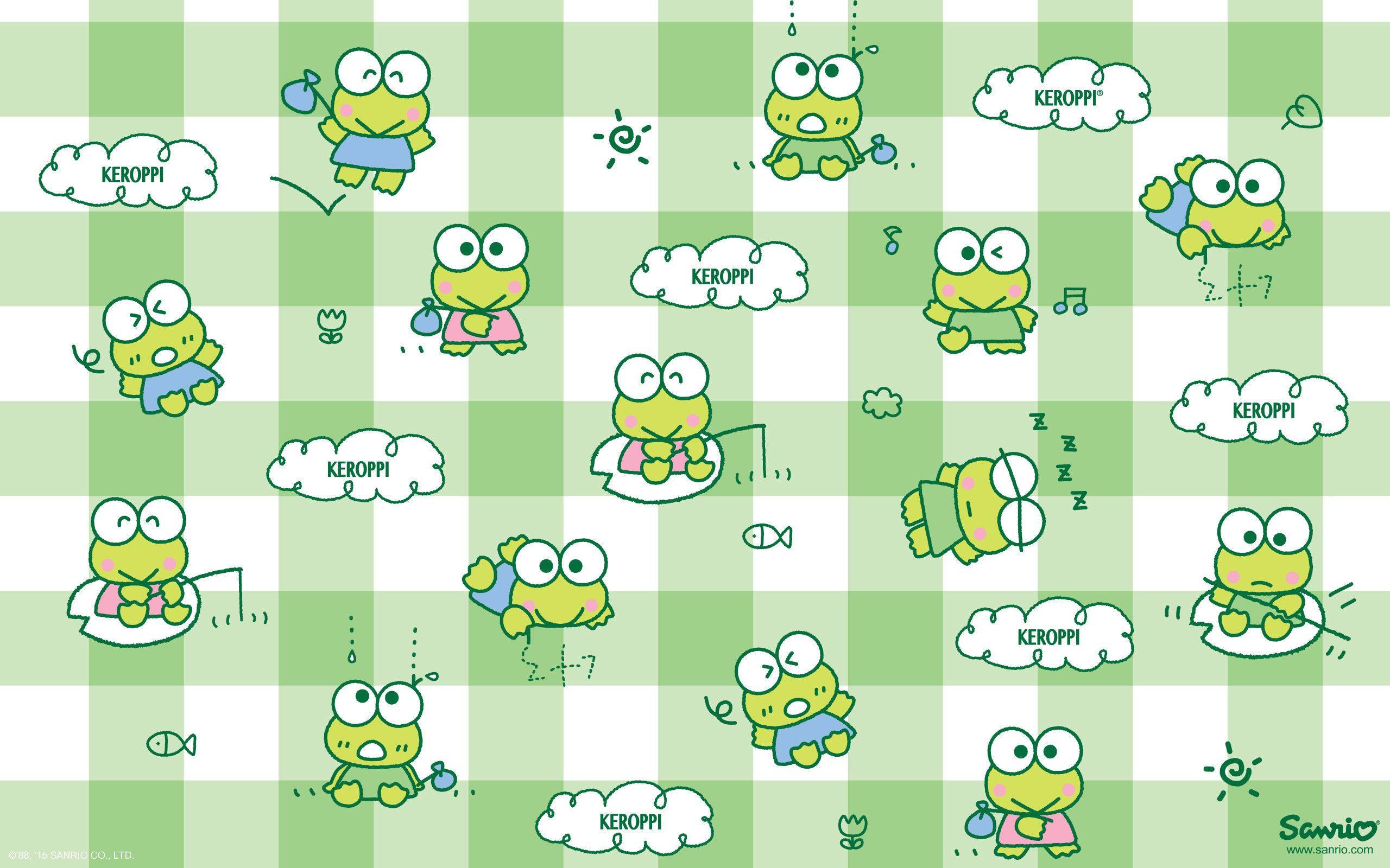 Enjoying an afternoon of relaxation with Keroppi. — 2560x1600 wallpaper