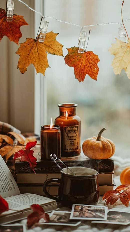 Enjoying the peace and tranquility of a sunset in the fall — 520x924 wallpaper