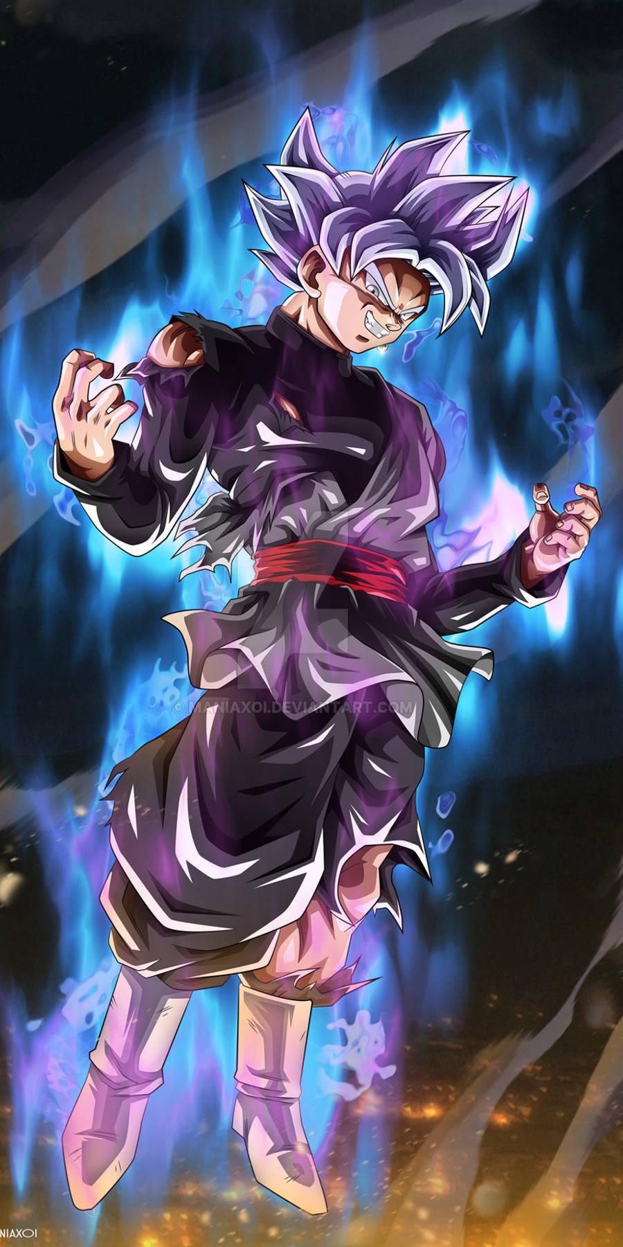 Enraged Goku Black ready to unleash the full power of his form — 900x1800 wallpaper
