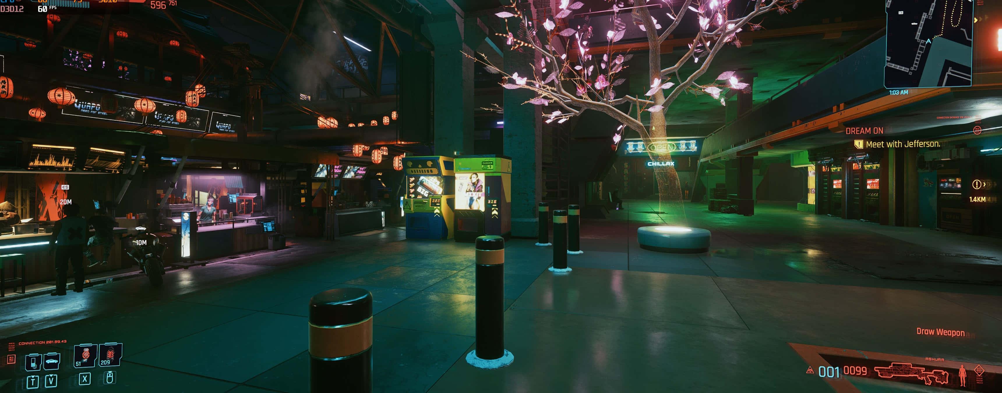 Enter a futuristic neon city with Cyberpunk — 3440x1352 wallpaper
