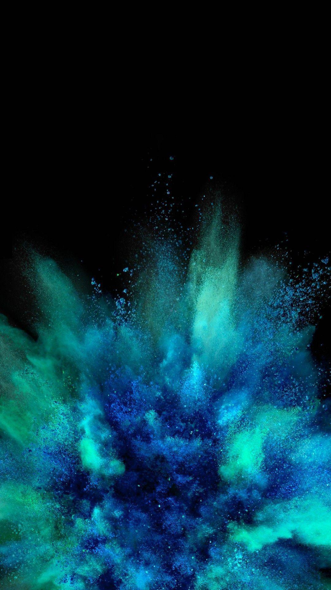 Enter a world of stunning blues with the Amoled Explosion of Blue Powders — 1080x1920 wallpaper