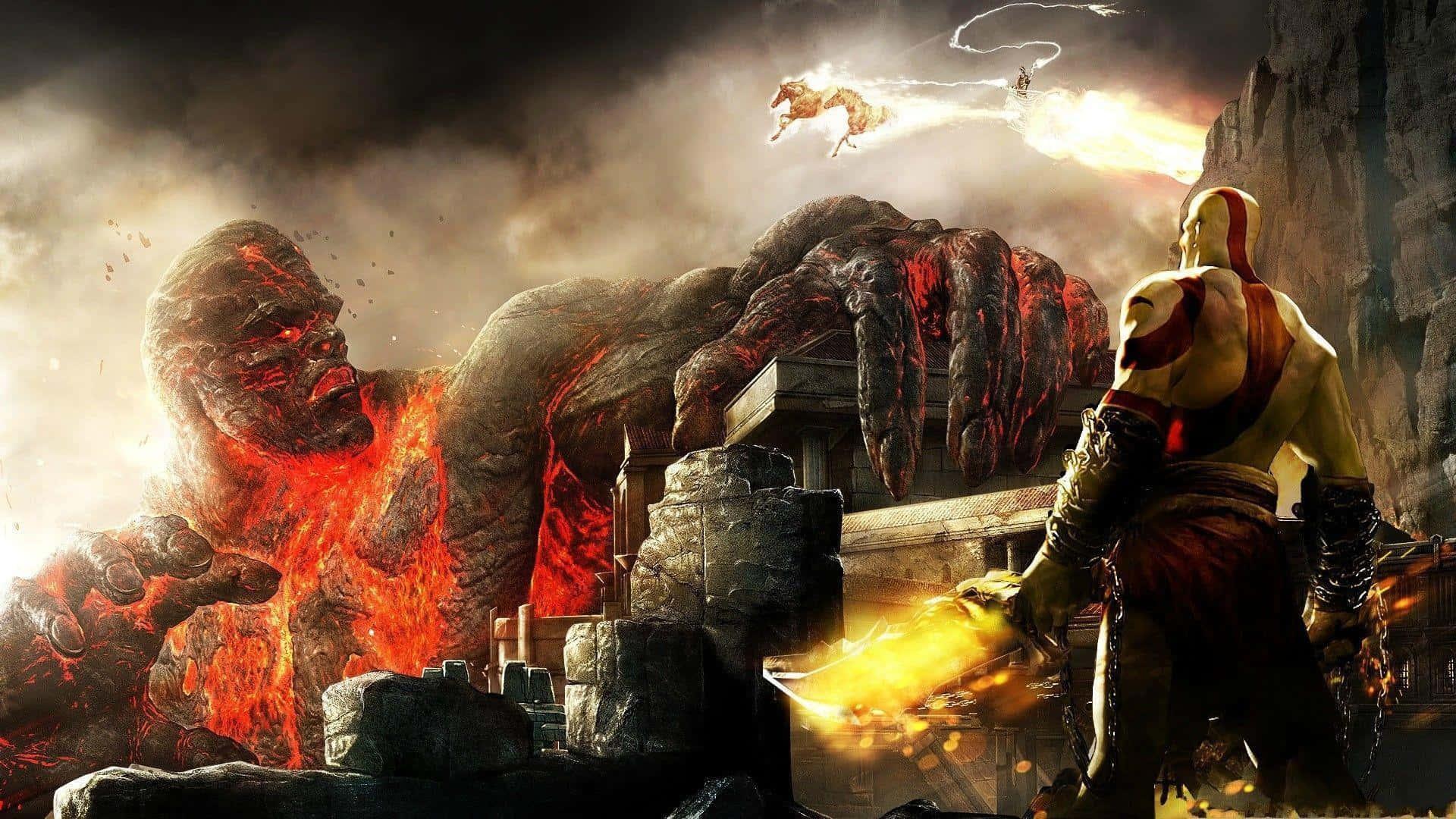 Epic Battle Unleashed - God of War Background — 1920x1080 wallpaper