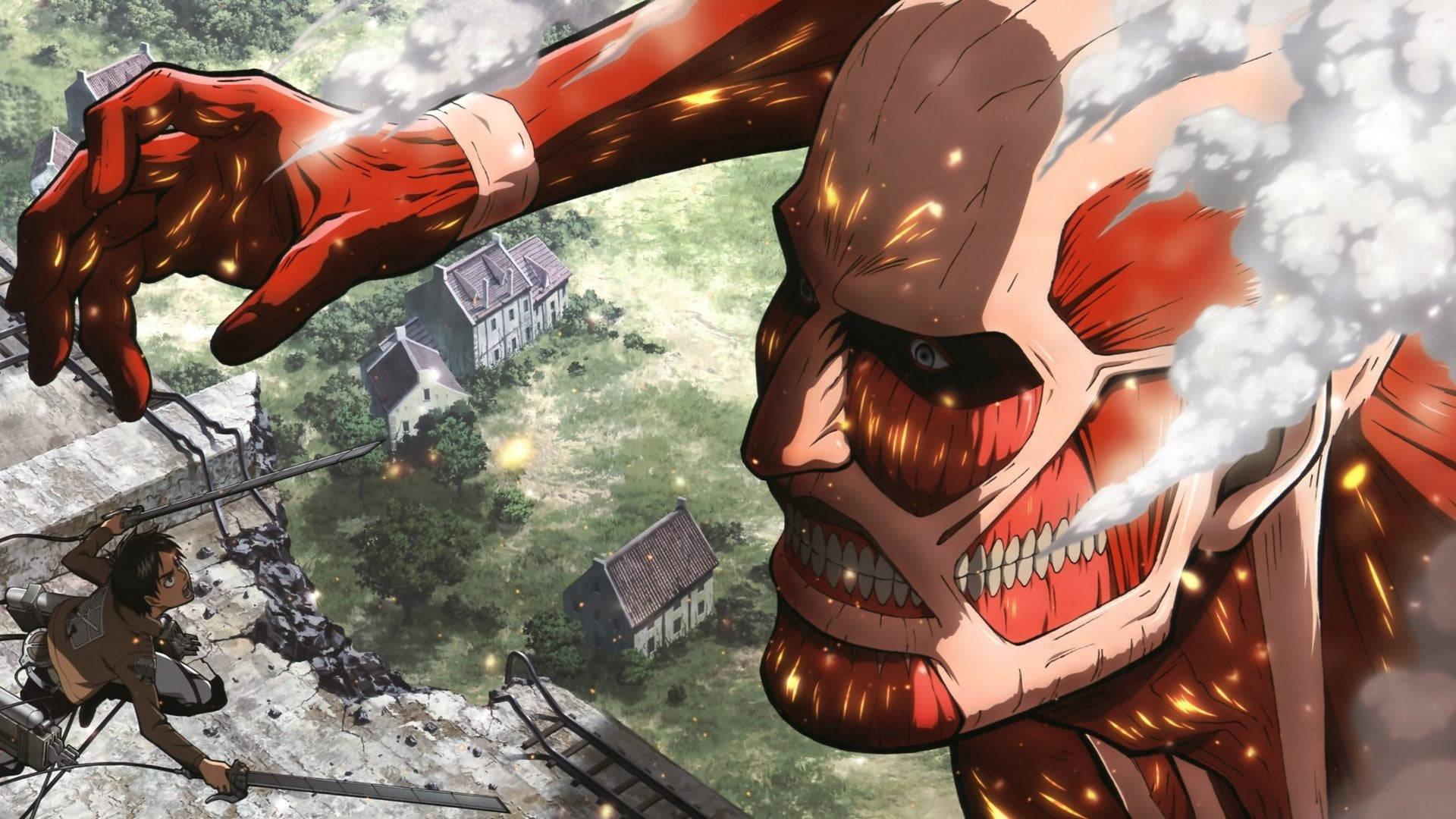 Eren Yeager Meets Colossal Titan — 1920x1080 wallpaper