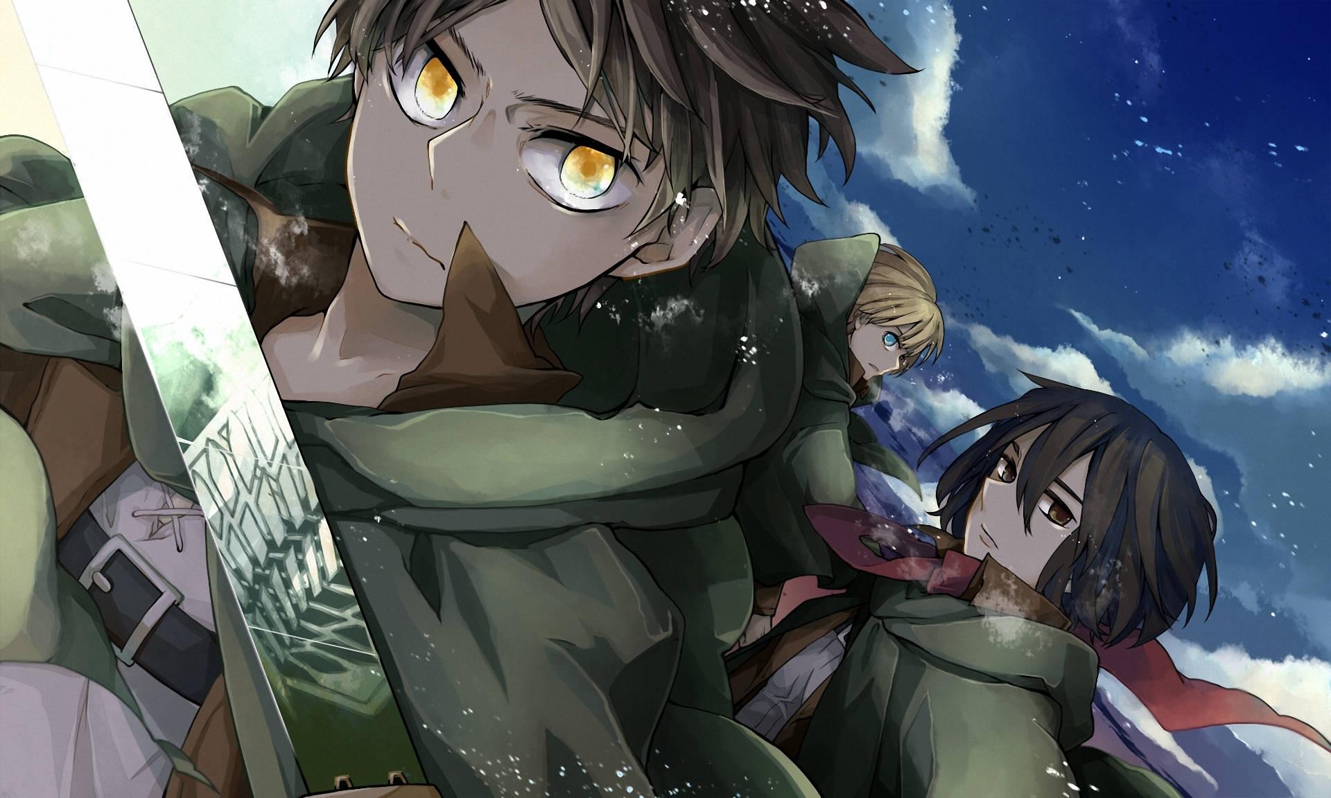 Eren Yeager With Friends — 1920x1152 wallpaper