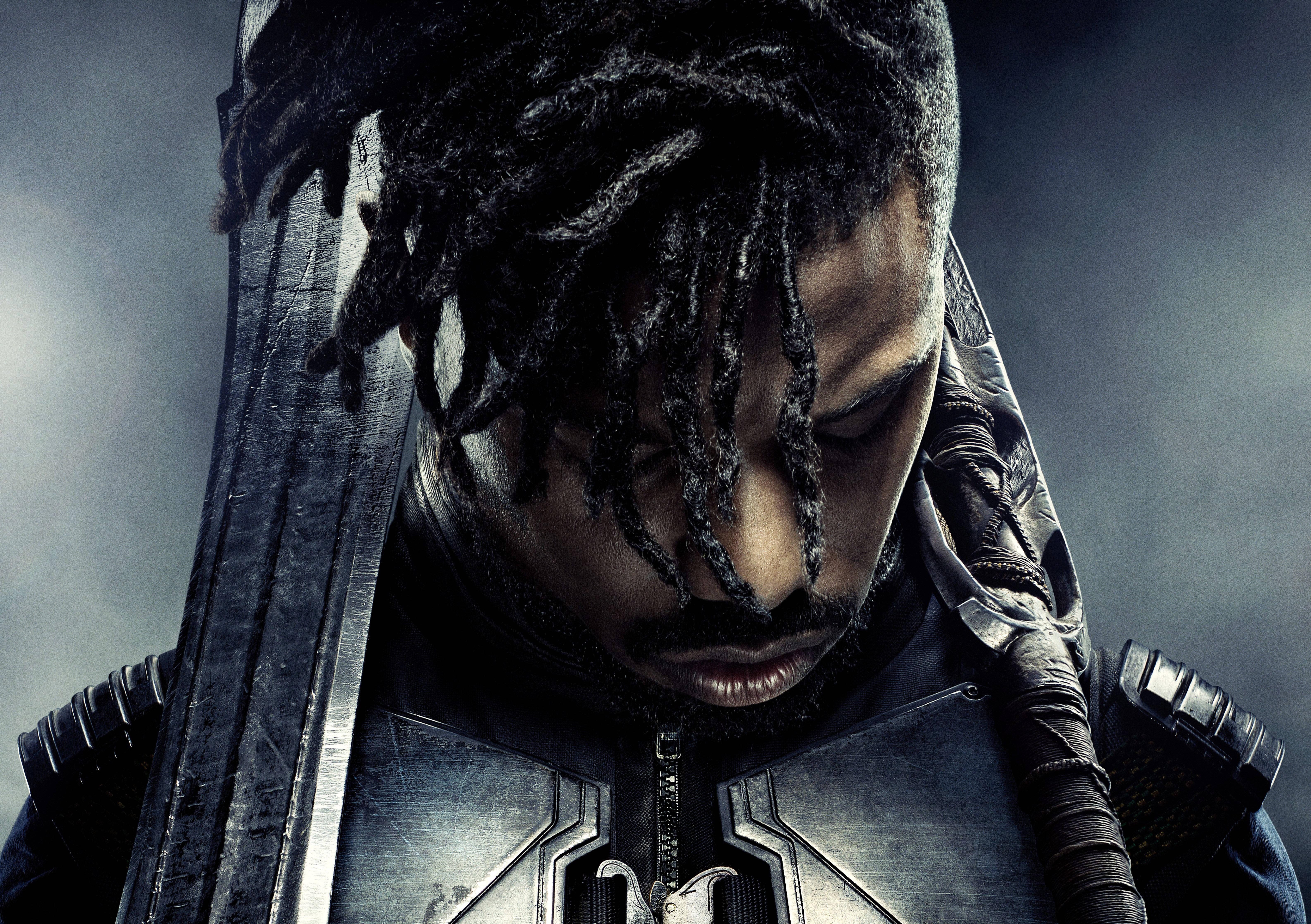 Erik Killmonger, the intrepid villain in Marvel's "Black Panther" — 6341x4468 wallpaper