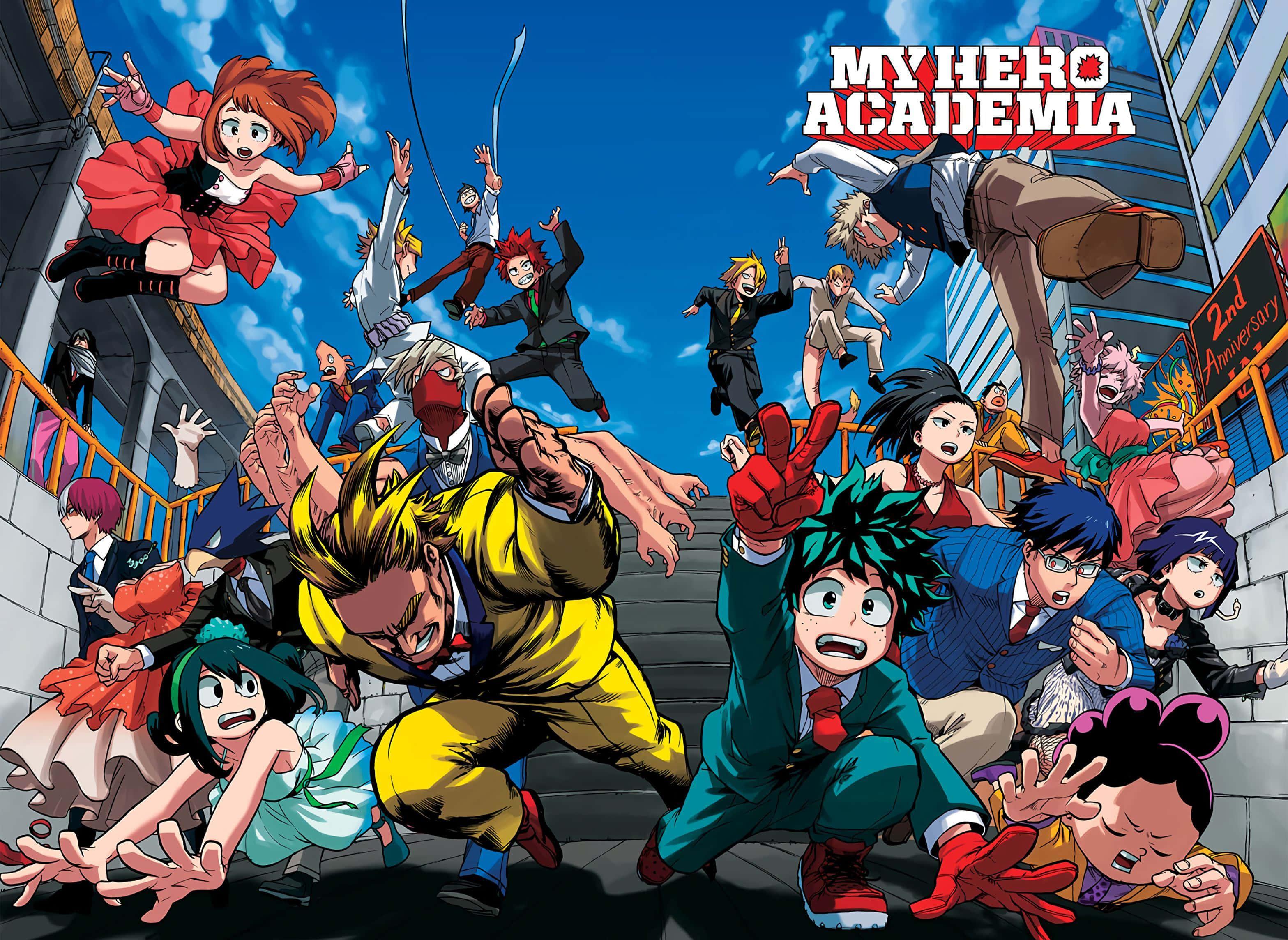 Excitement as the Heroes of My Hero Academia Prepare to Take on Villains — 3135x2288 wallpaper