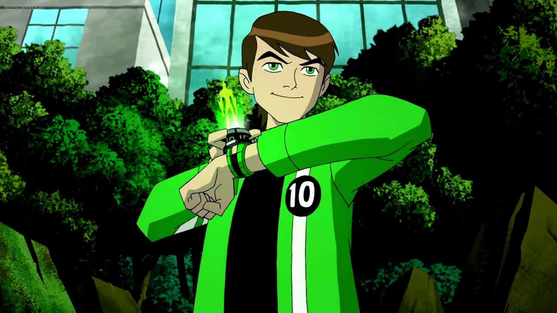 Exciting action-packed moment with Ben 10 morphing into his powerful alien superhero! — 1920x1080 wallpaper