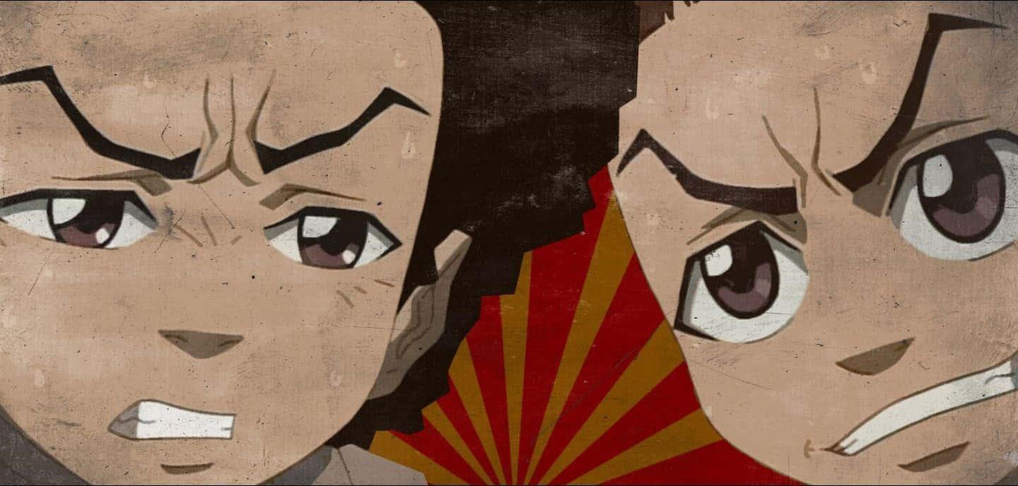 Experience the adventures of Huey, Riley, and Granddad from The Boondocks — 1440x688 wallpaper