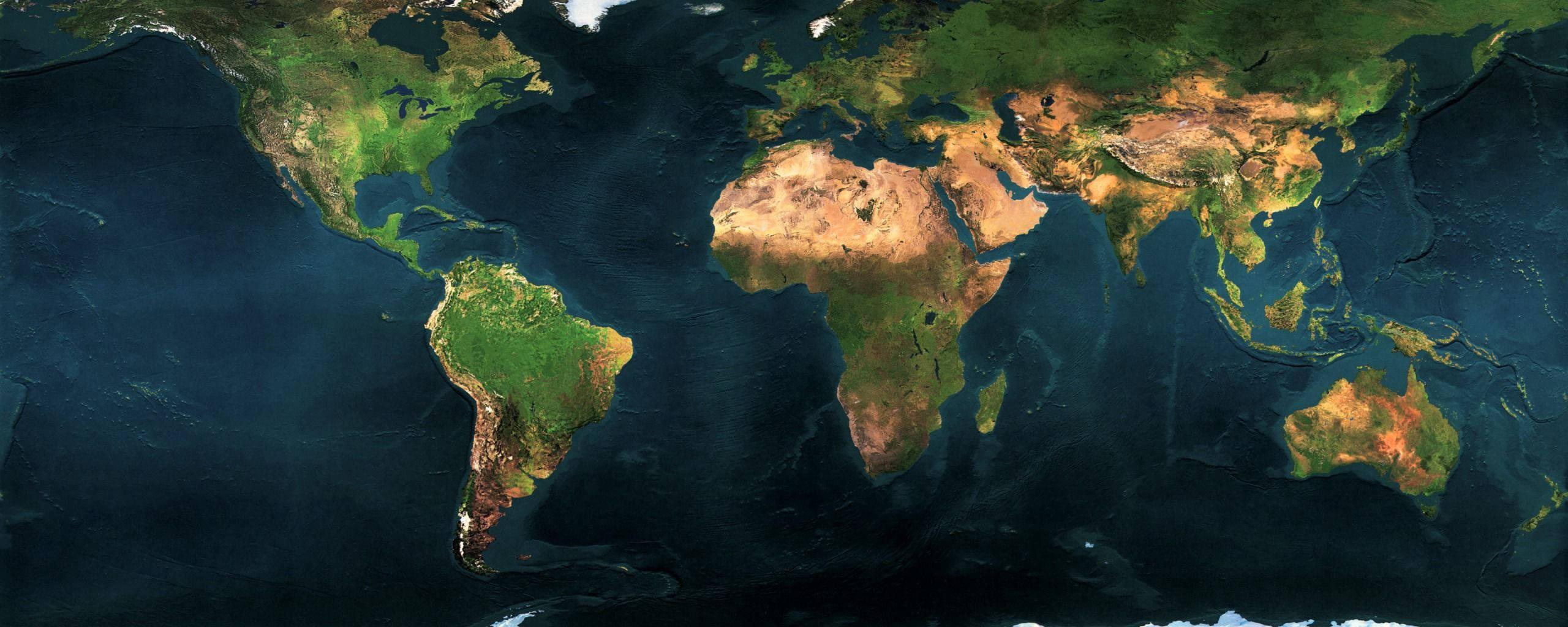 Experience the beauty of Earth from a dual monitor view. — 2560x1024 wallpaper