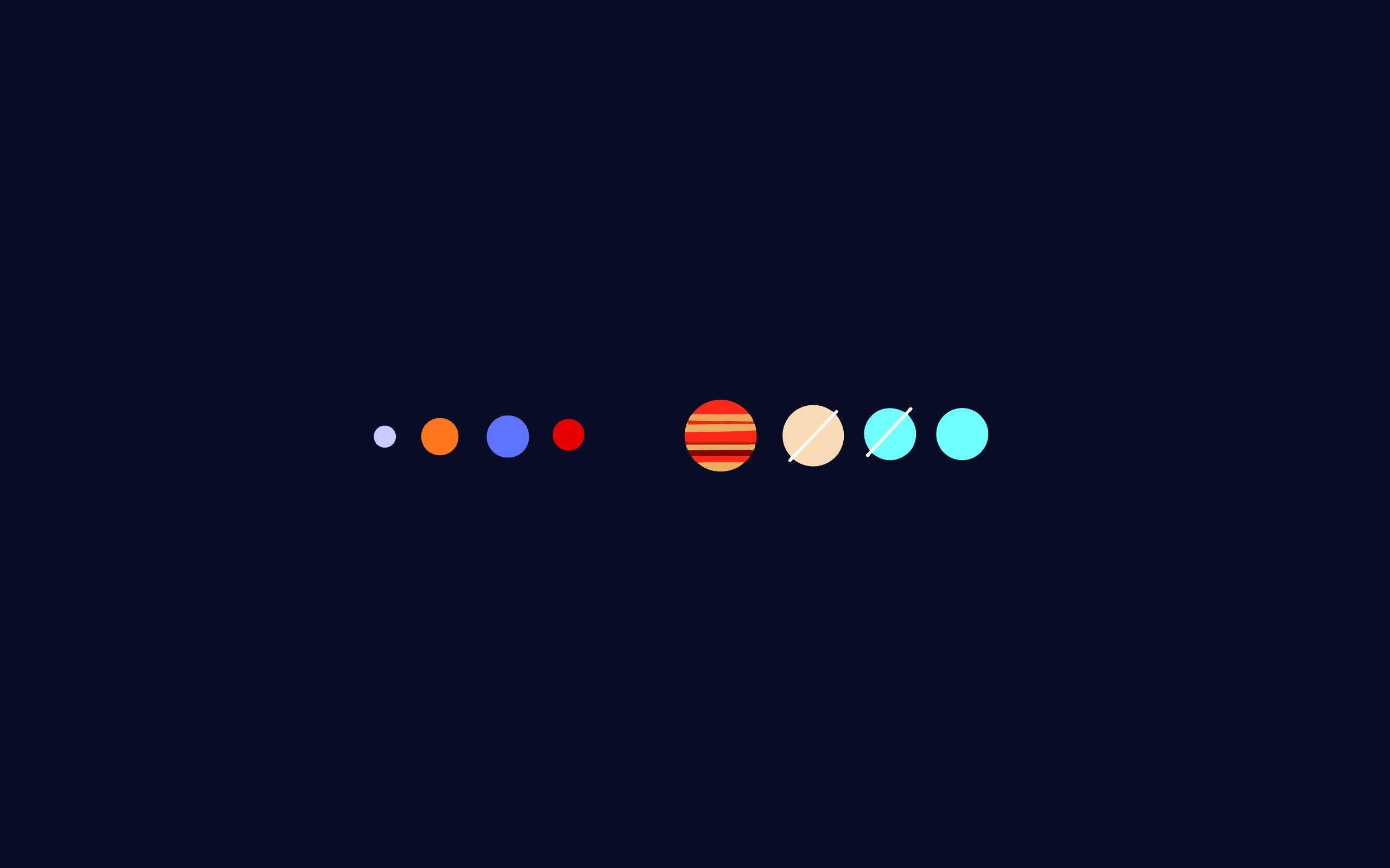 Explore the Universe - A Beautiful Minimalist Solar System — 2560x1600 wallpaper