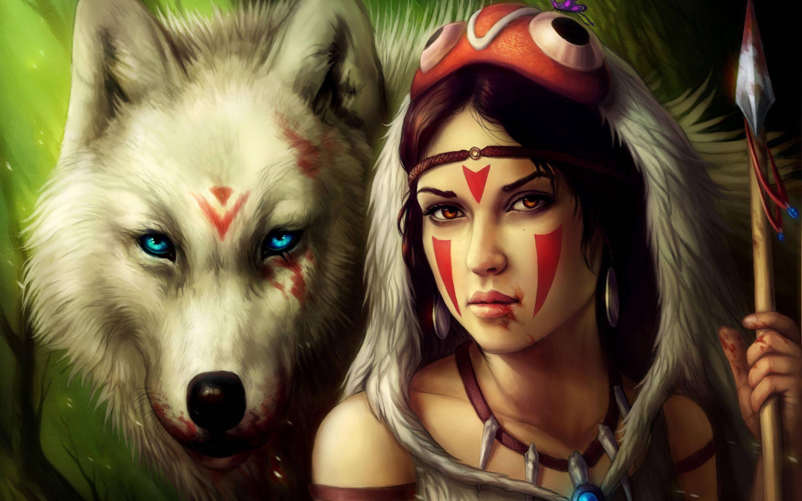 Exploring Ancient Japan with Wolf Friends — 2560x1600 wallpaper