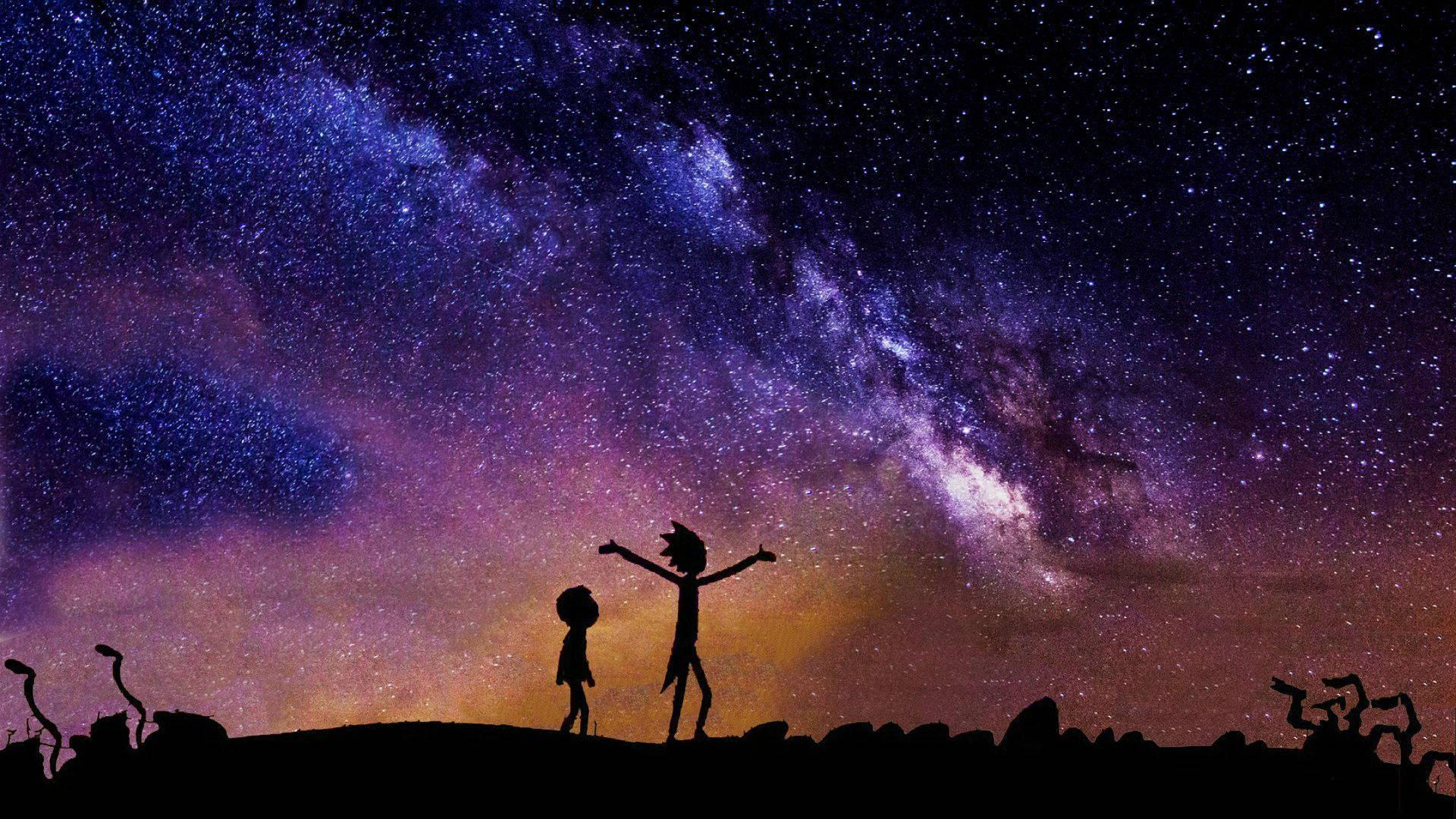 Exploring Outer Space with Rick and Morty — 1920x1080 wallpaper