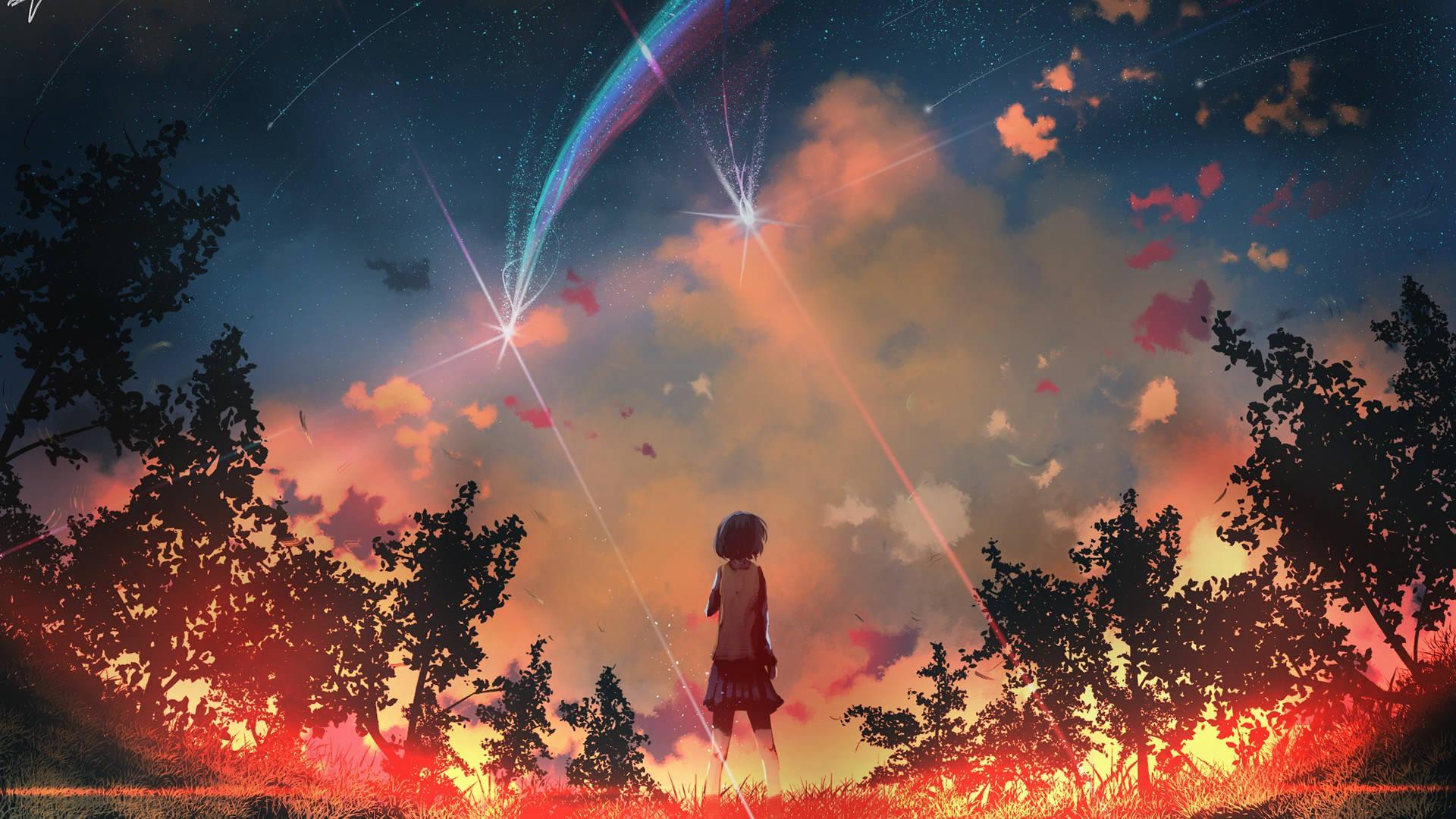 Extraordinary Sunset Anime Scenery — 1920x1080 wallpaper