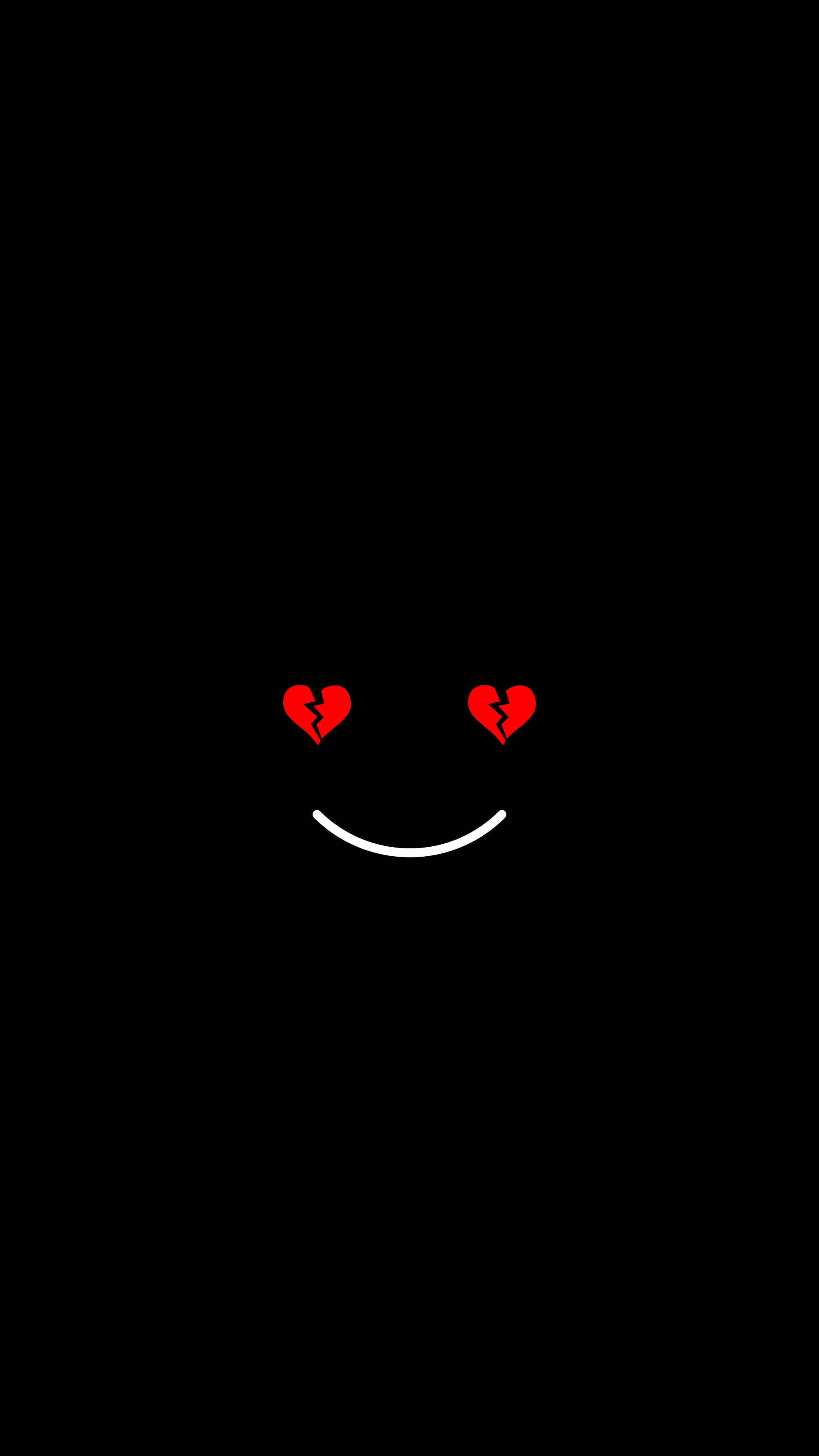 Eyes With Broken Heart Black — 1980x3520 wallpaper