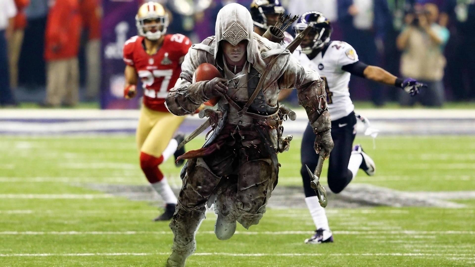 Ezio On NFL Field — 1920x1080 wallpaper