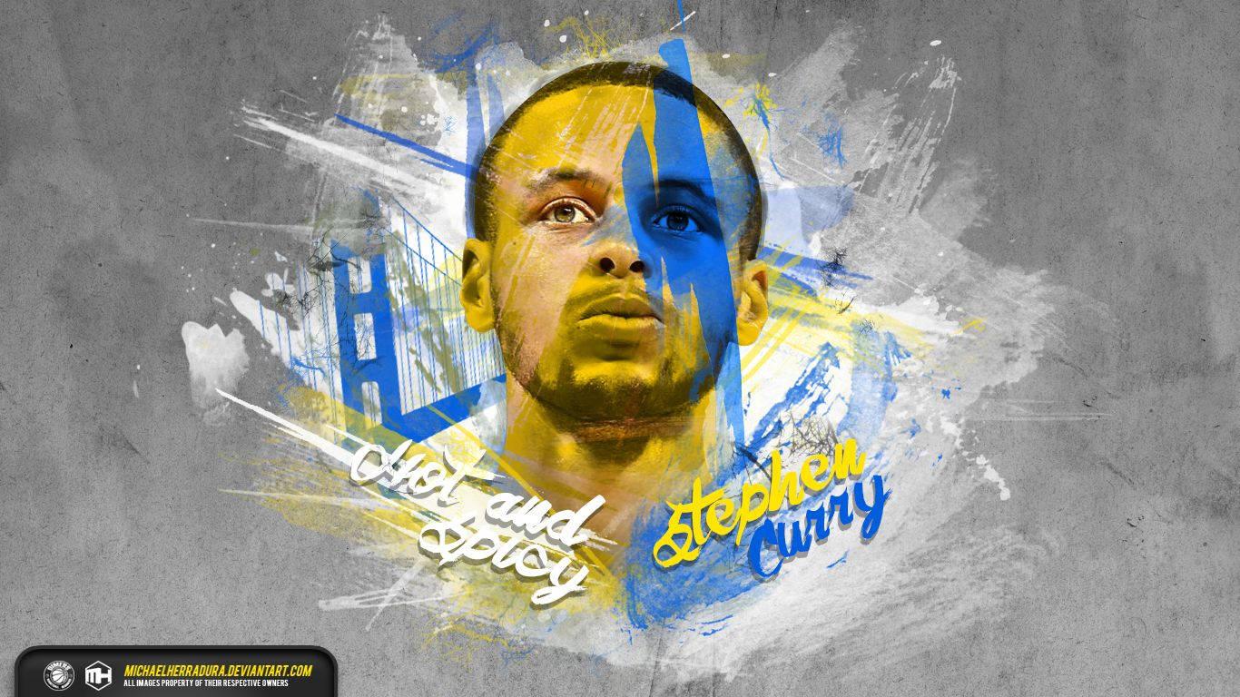 Face Of Stephen Curry Art — 1366x768 wallpaper