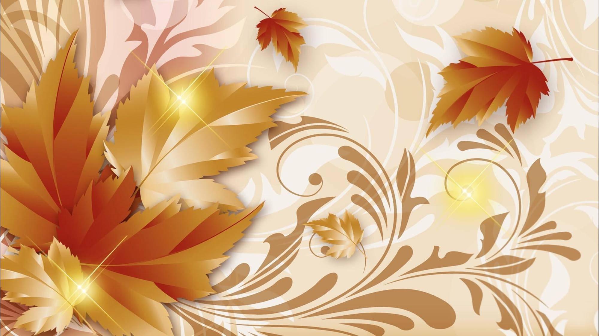 Fall Aesthetic Gold Maple Art — 2000x1124 wallpaper