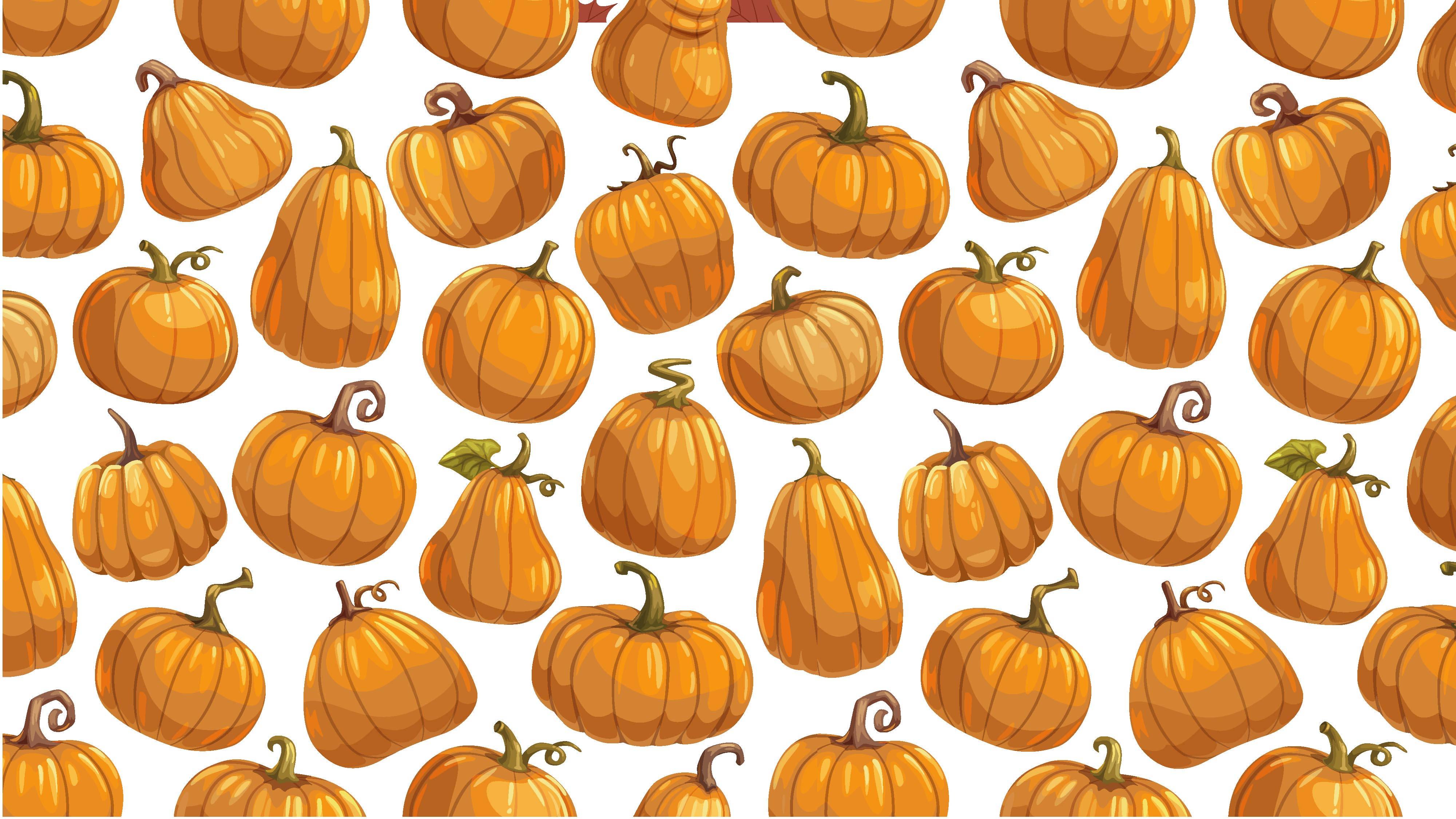 Fall Aesthetic Pumpkins Drawing — 4001x2251 wallpaper