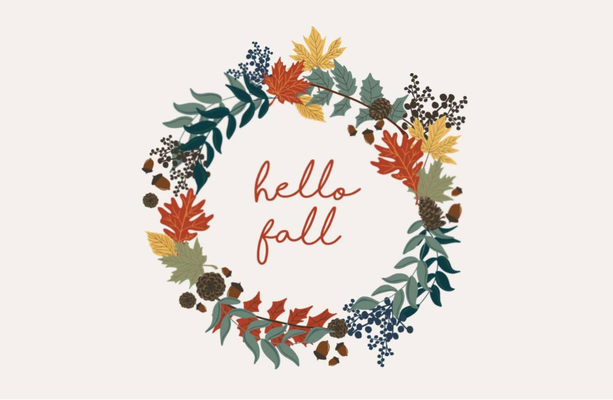 Fall Aesthetic Wreath — 2000x1307 wallpaper