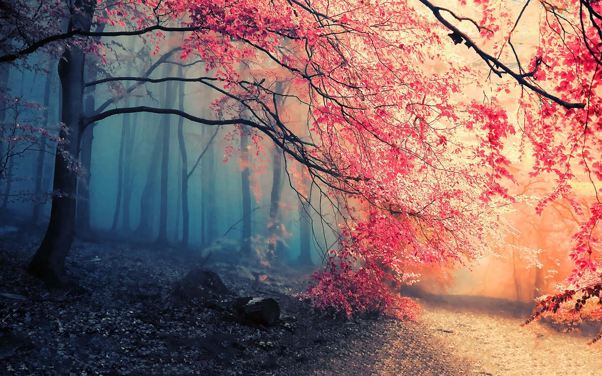 Fall Pink Tree Nature Picture — 1920x1200 wallpaper