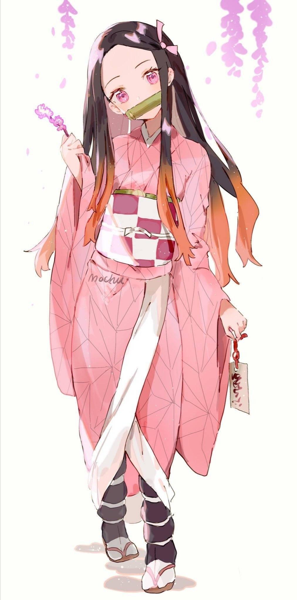 Fan Art Demon Slayer Nezuko — 1012x2044 wallpaper